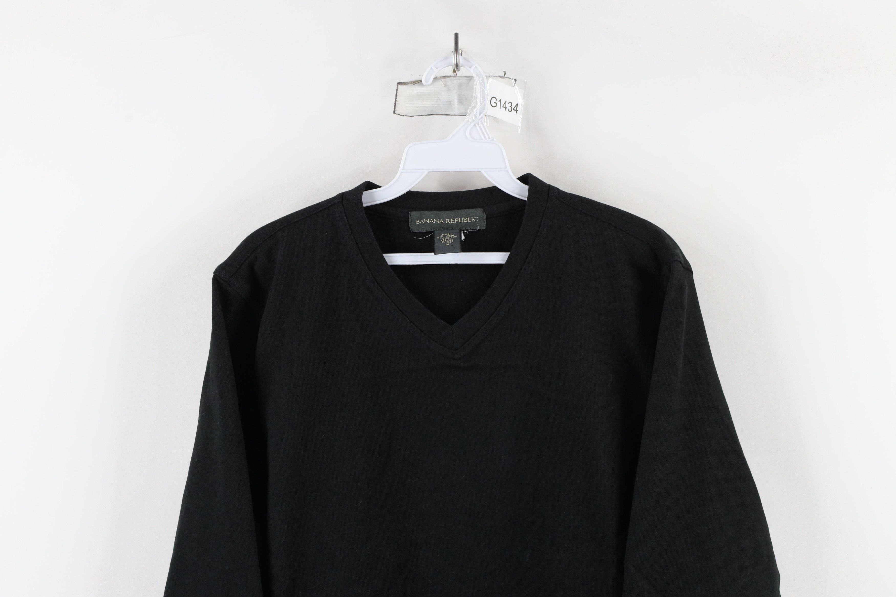 Banana Republic × Vintage Vintage 90s Banana Republic Heavy Ribbed Knit T-Shirt Black Size US M / EU 48-50 / 2 - 2 Thumbnail