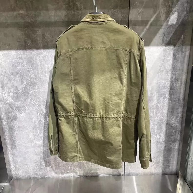 Saint Laurent Paris Saint Laurent Military Green Embroidered Jacket Size US L / EU 52-54 / 3 - 7 Thumbnail