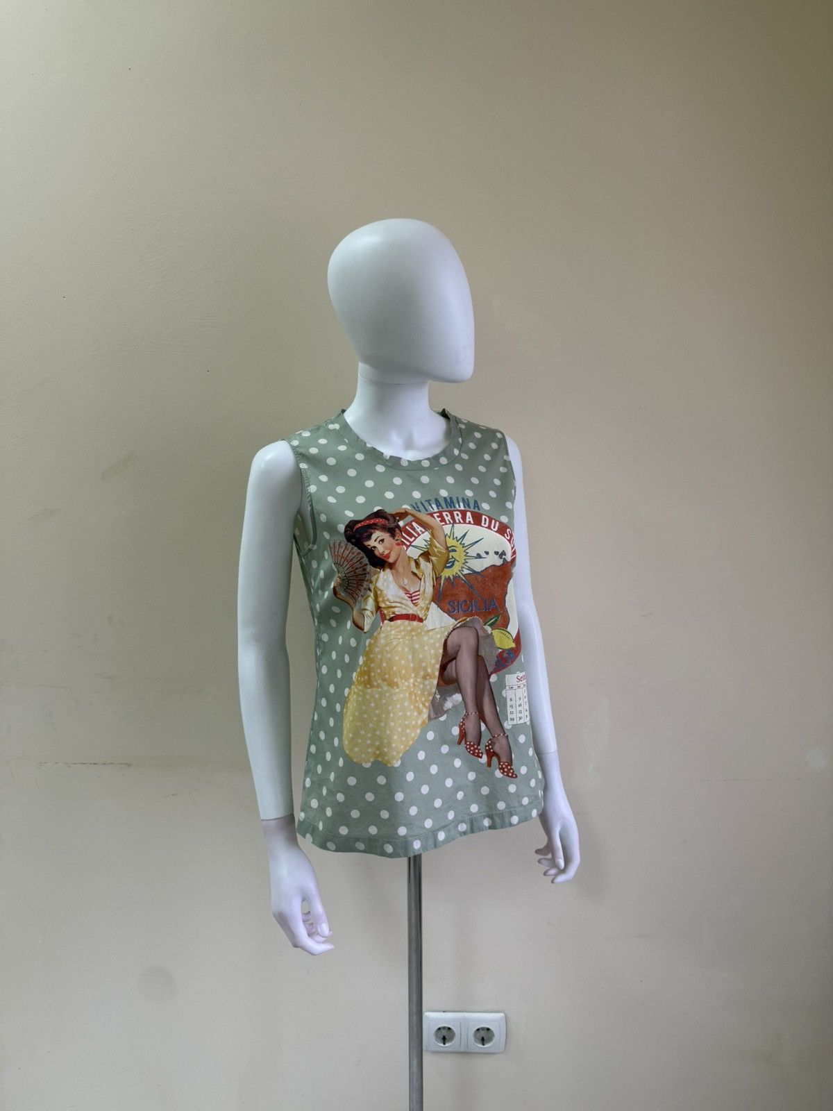 Dolce & Gabbana Women’s Dolce Gabbana Tank Top Pin Up Girl Size 40 Size S / US 4 / IT 40 - 1 Thumbnail