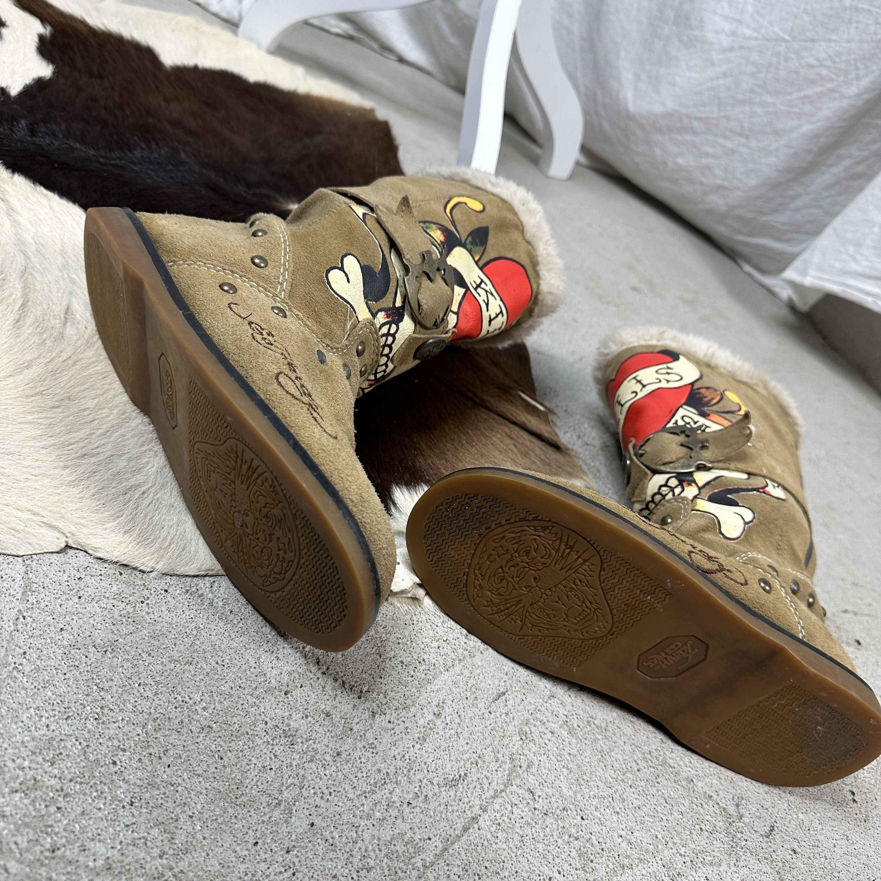 Ed Hardy × Vintage Vintage Ed Hardy Drip Y2K Boots Size US 6 / IT 36 - 6 Thumbnail