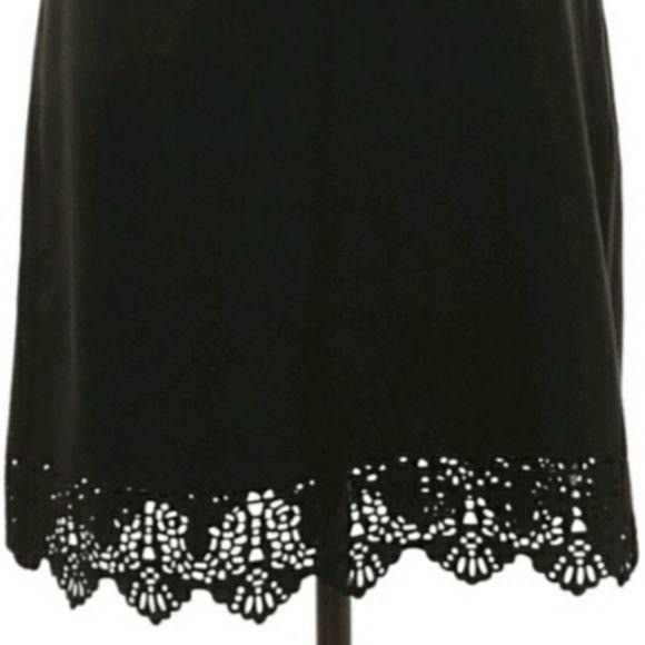 Laundry by Shelli Segal Shelli Segal Faux Suede A-line Skirt Sz 6 Black Scalloped La Size 28" / US 6 / IT 42 - 9 Thumbnail