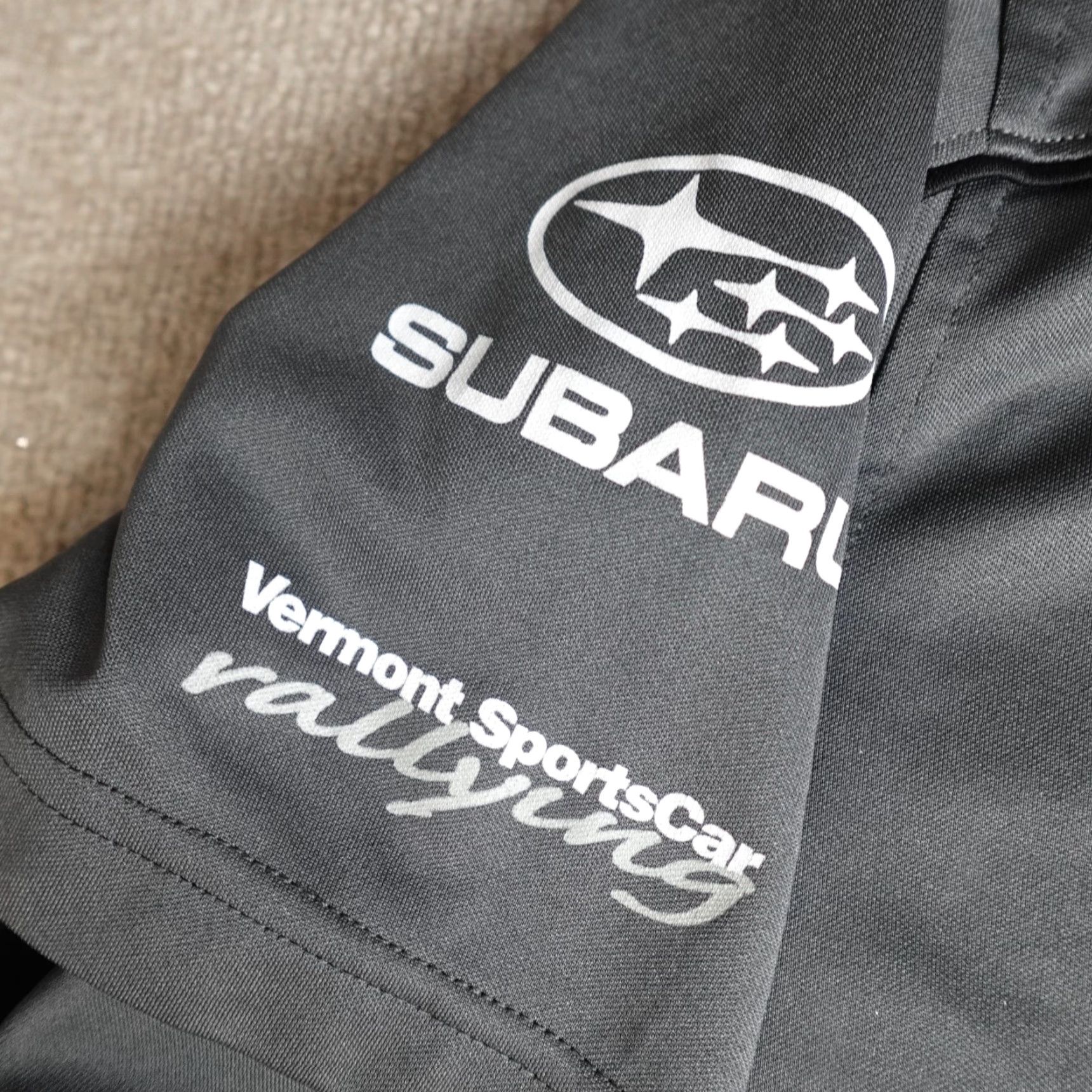 Stormtech Subaru STI Polo Shirt 2XL Gray Racing Sponsors Stormtech Polo Mens Short Sleeve Button-Down Collar 2XL Gray Stormtech Size US XXL / EU 58 / 5 - 6 Thumbnail