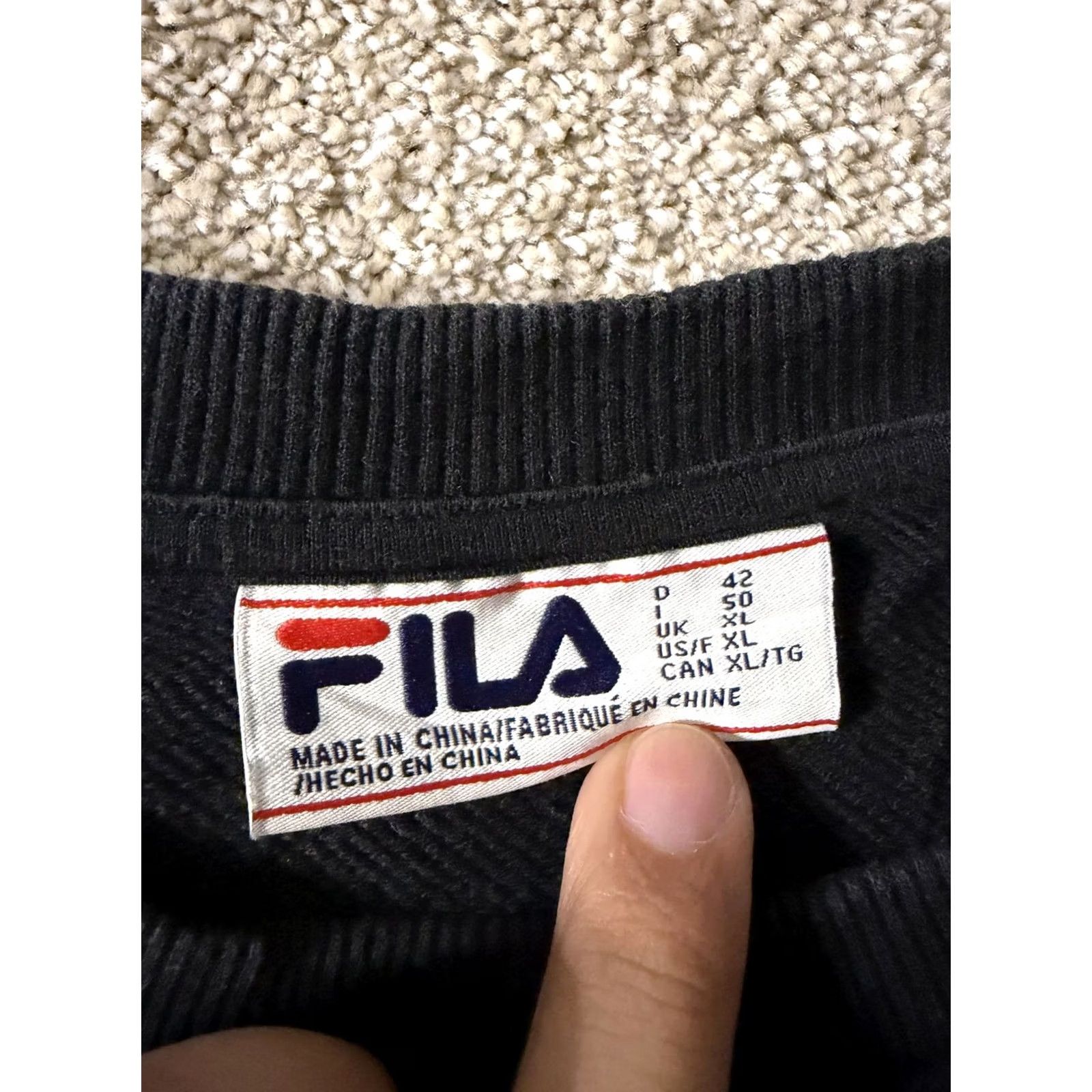 Fila Fila Sweatshirt Mens XL Black Graphic Pullover Crewneck Logo Casual Athletic Size US XL / EU 56 / 4 - 4 Thumbnail