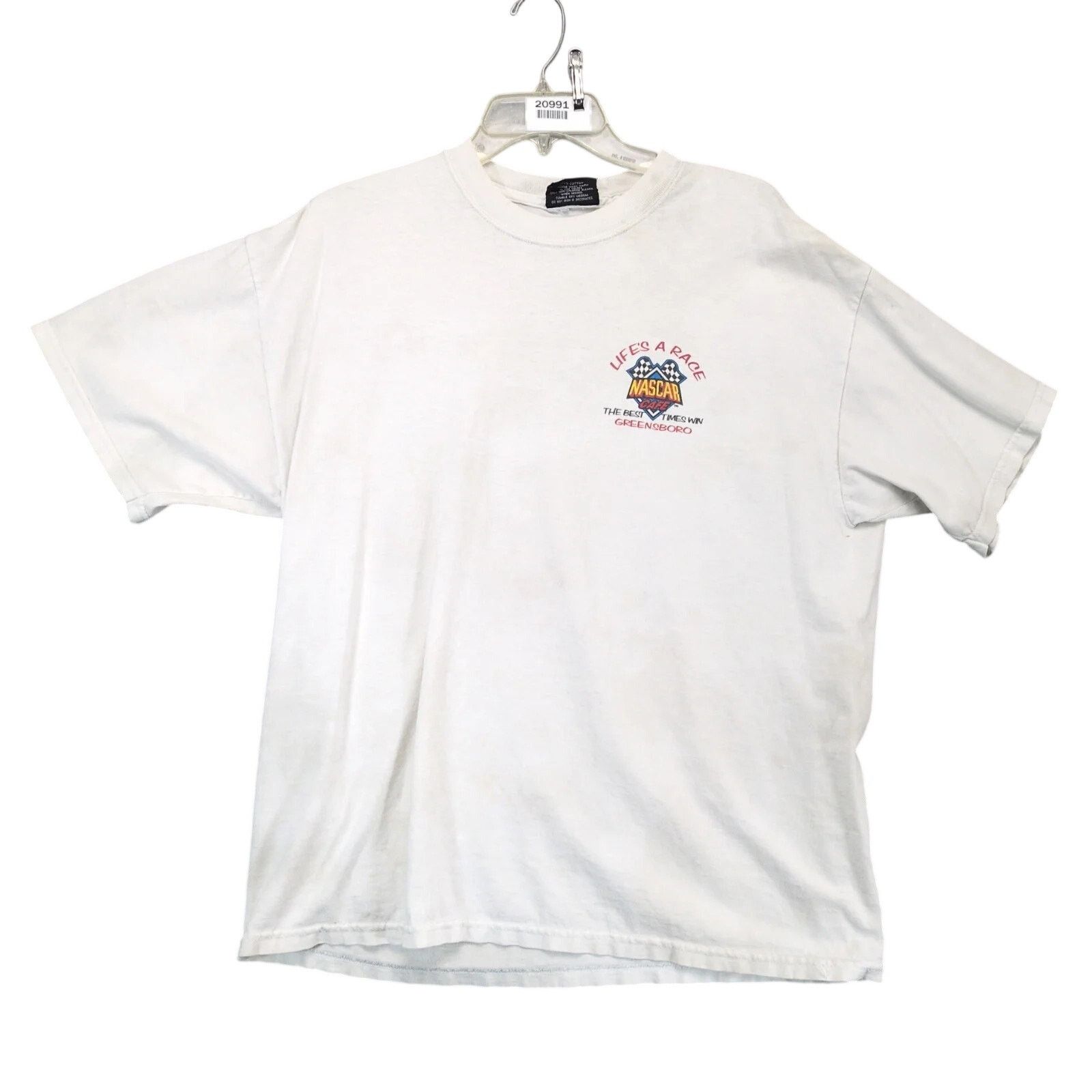 NASCAR Vtg NASCAR Cafe Greensboro NC Men's XL Double Sided T-Shirt Size US XL / EU 56 / 4 - 2 Thumbnail
