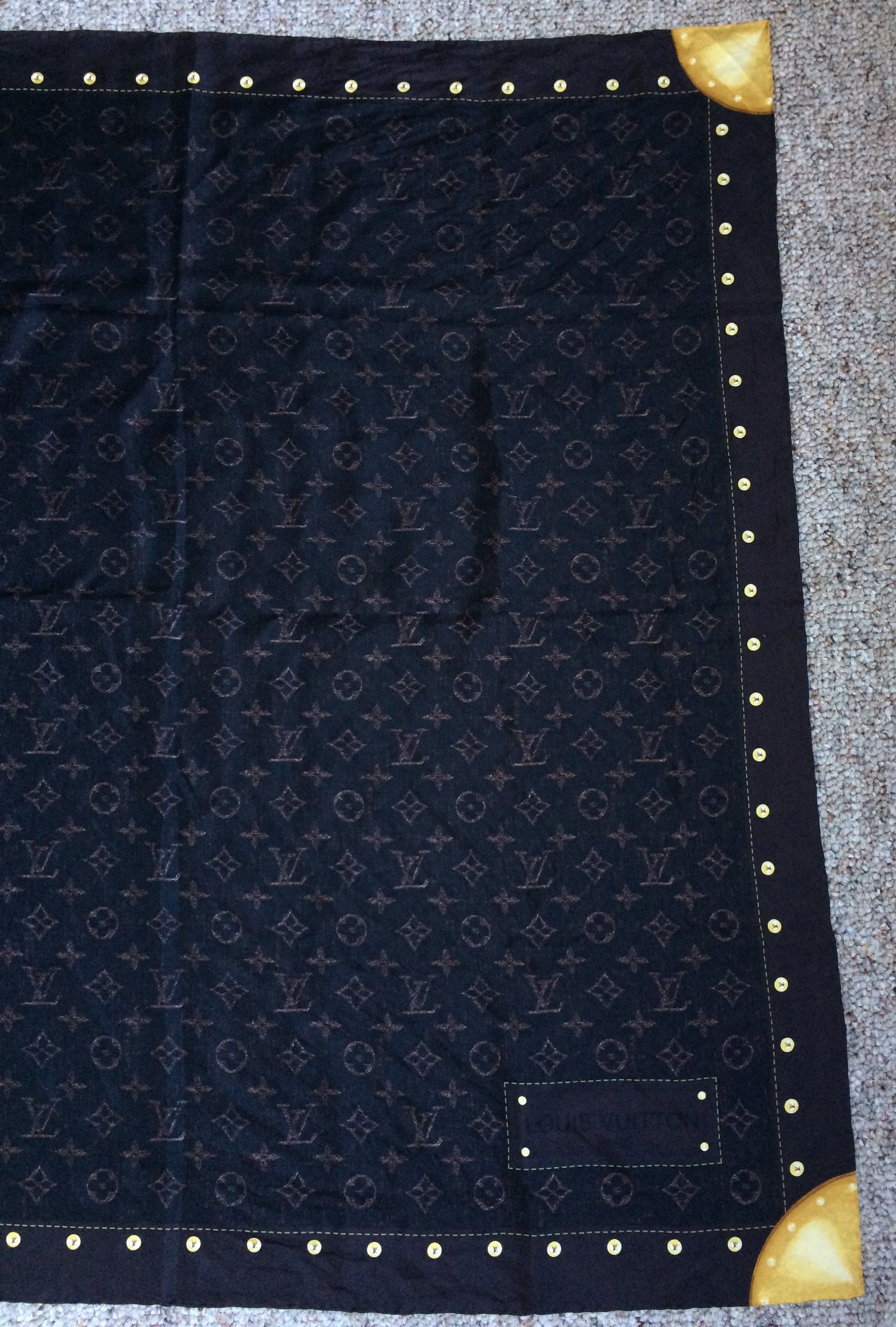Louis Vuitton S/S 2006 Louis Vuitton Denim Monogram Silk Scarf Size ONE SIZE - 3 Thumbnail