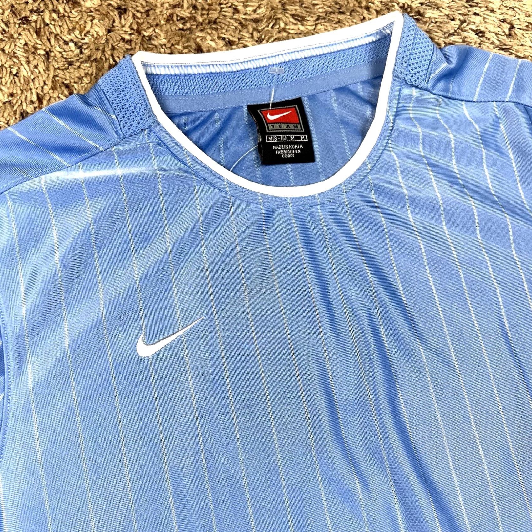 Nike Nike Blue Jersey T-Shirt Medium Women’s Short Sleeve Embroidered Swoosh Soccer Shirt Jersey Updated 100y Polyester Activewear Club Sports Size M / US 6-8 / IT 42-44 - 5 Thumbnail