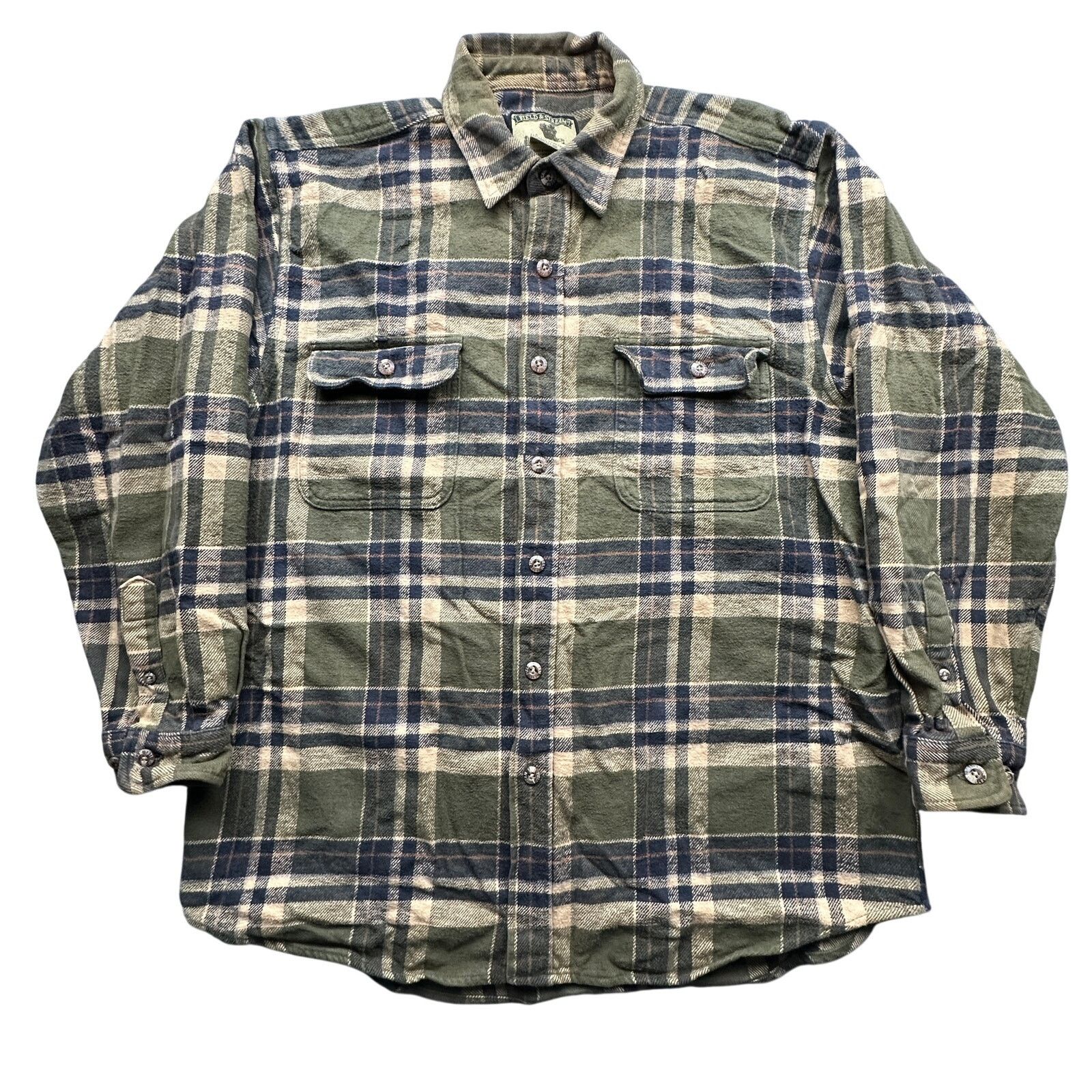 Field & Stream Field & Stream Flannel Button Up Shirt Men Large Plaid Green Size US L / EU 52-54 / 3 - 1 Thumbnail