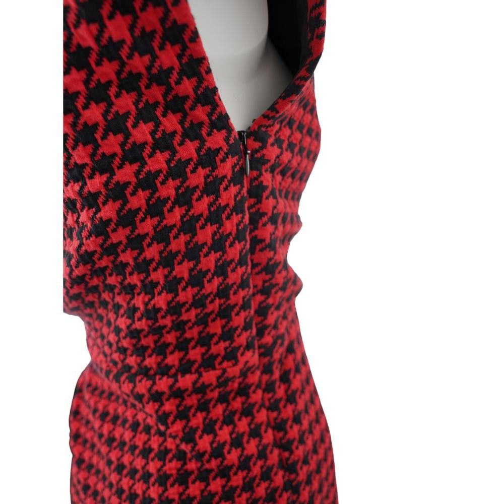 Designer Lini Red Houndstooth Mini Dress Size S Size S / US 4 / IT 40 - 6 Thumbnail