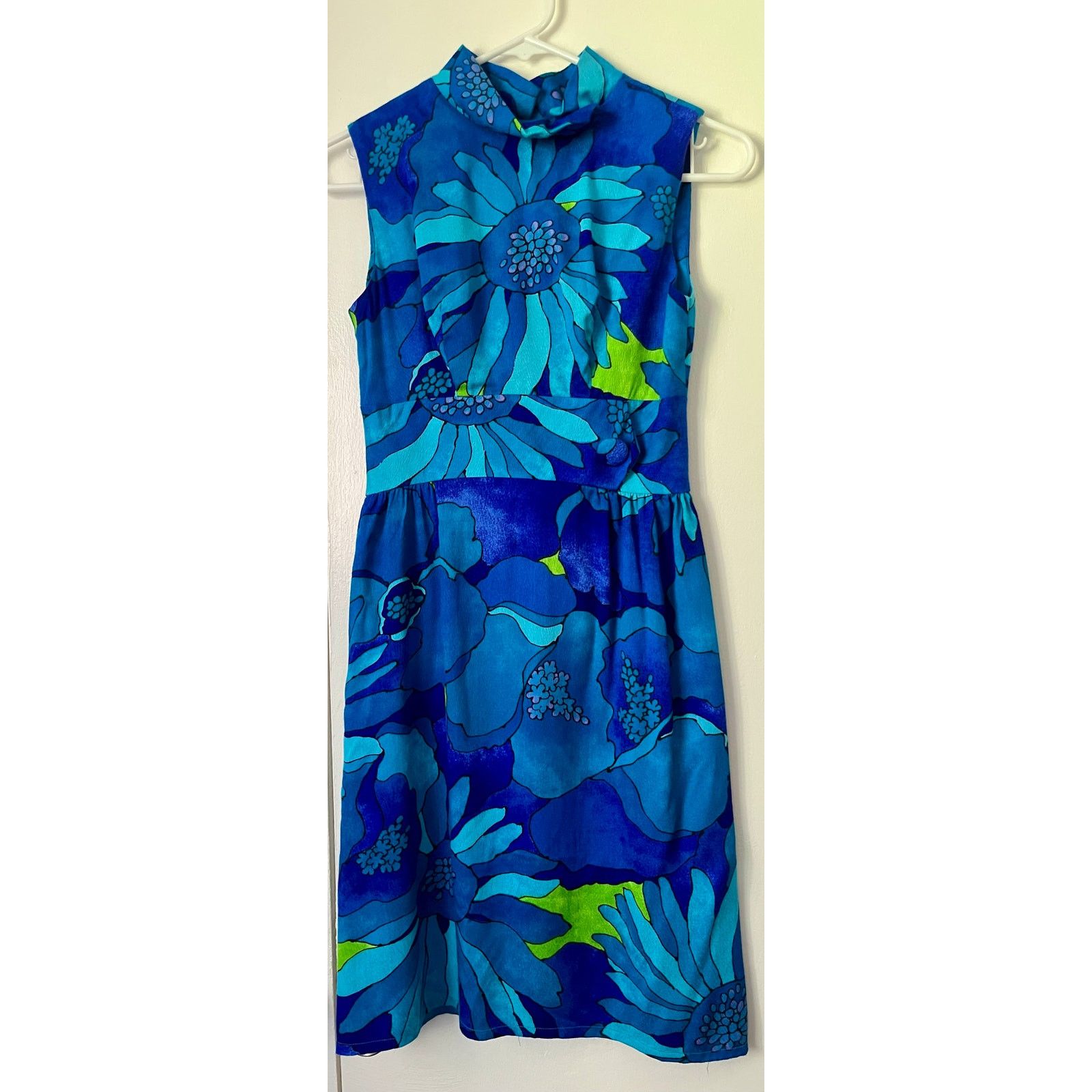 Hilo Hattie Vintage 60’s Hilo Hattie Blue Floral Hawaiian Dress XS Small Size XS / US 0-2 / IT 36-38 - 9 Thumbnail