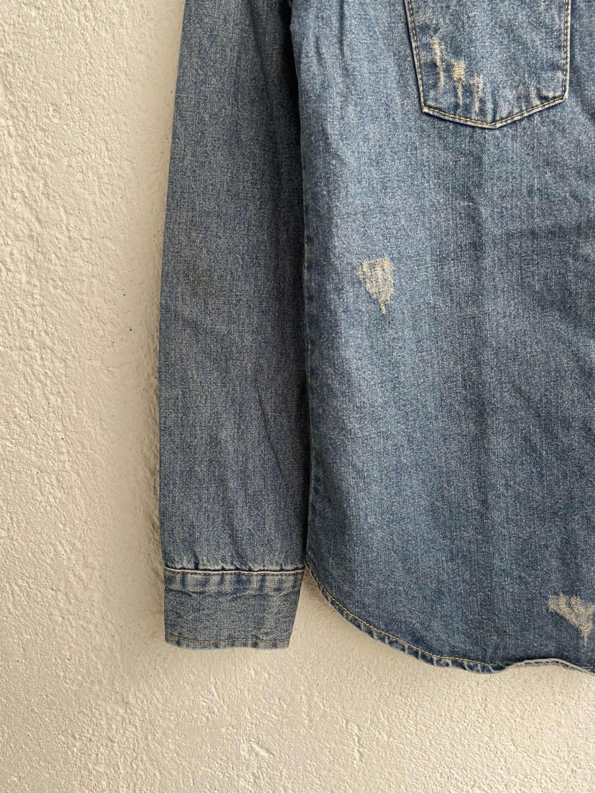 Maison Margiela 2000s Moncler Denim Shirt Distressed Y2K Ifsix Hysteric Size S / US 4 / IT 40 - 3 Thumbnail