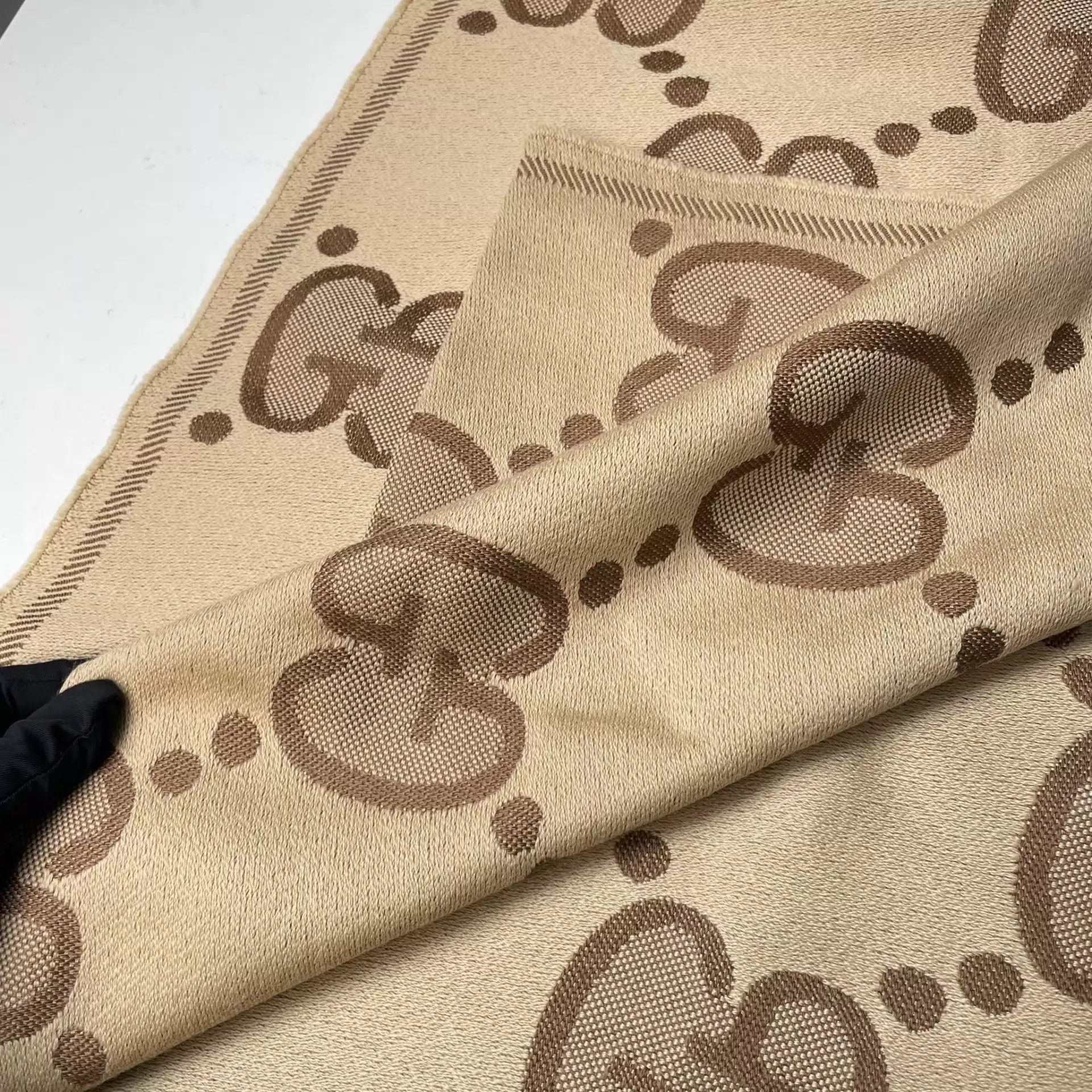 Gucci Gucci GG Monogram Wool Double Face Scarf Brown NWT 45x195 Size ONE SIZE - 9 Thumbnail