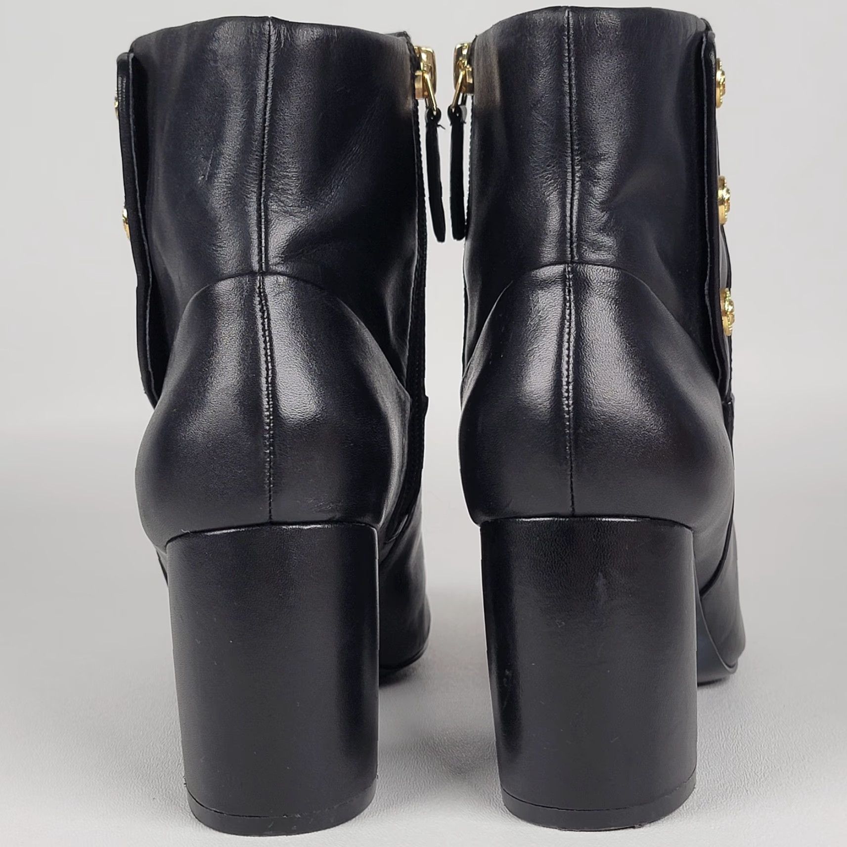 Nine West Nine West Boots Kirtley Block Heel Ankle Black Leather 7.5 M Womens Shoes Size US 6 / IT 36 - 7 Thumbnail