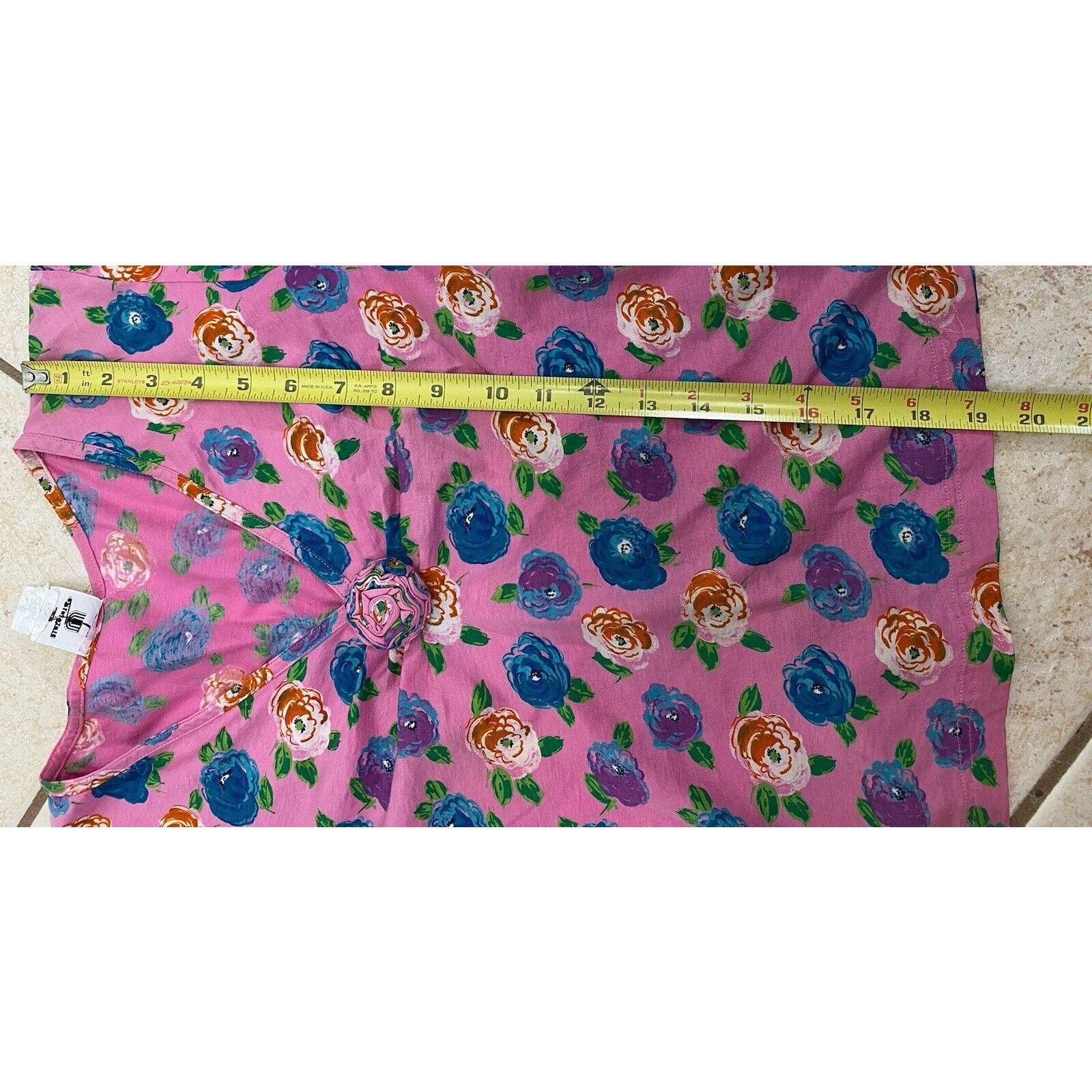 Other VTG Ungaro Ter Floral Pink Blue 3/4 Sleeve Shirt V Neck Size M / US 6-8 / IT 42-44 - 7 Thumbnail