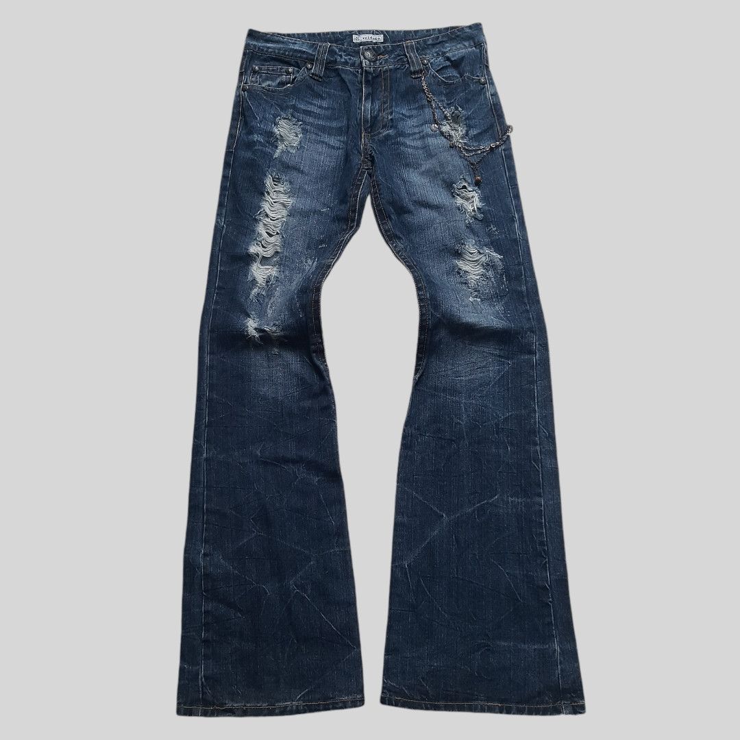 Sorridere poem distresses flare jean