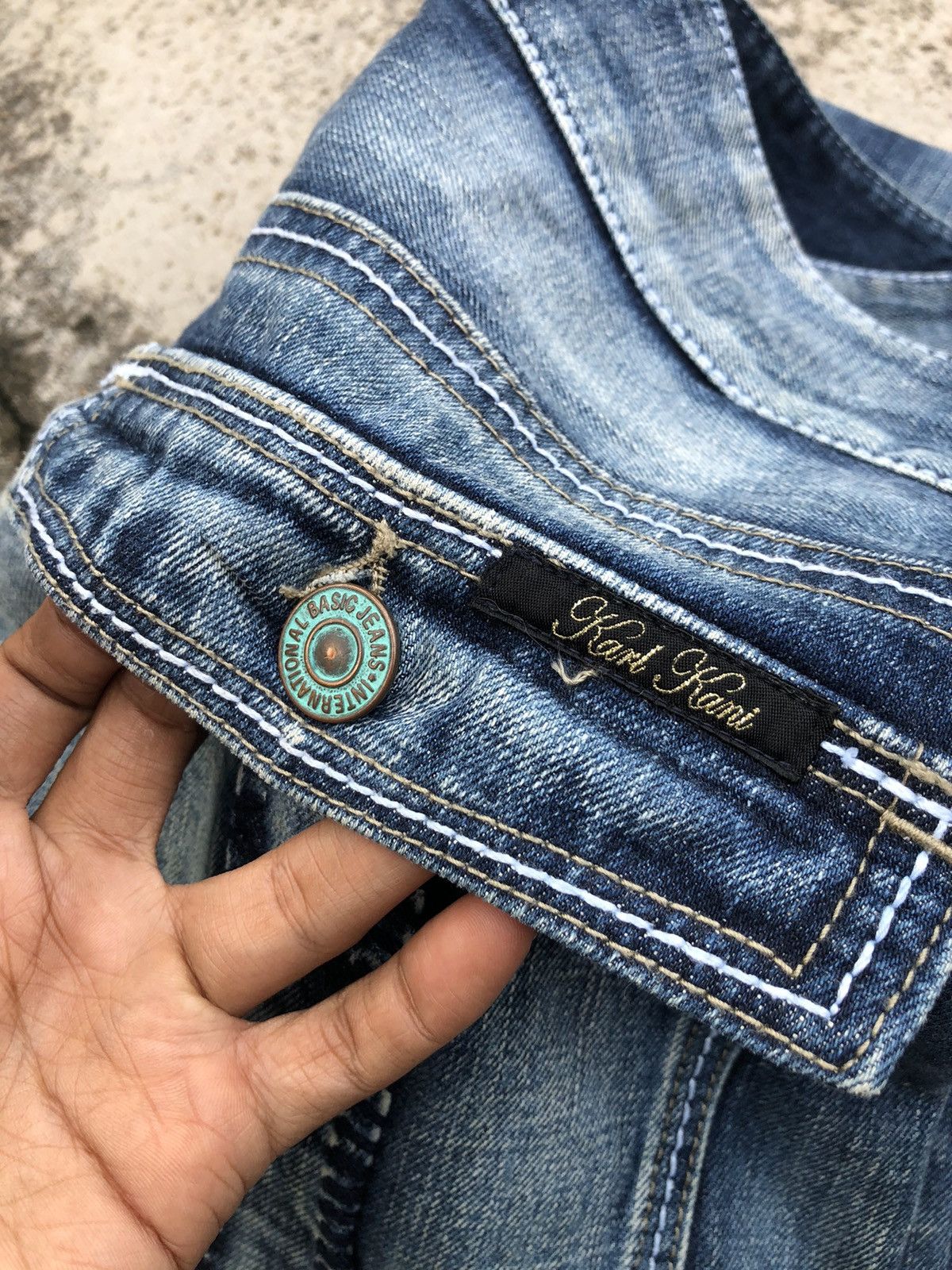 Karl Kani WIDE LEG KARL KANI WASHED BLUE JEANS Size US 31 - 5 Thumbnail