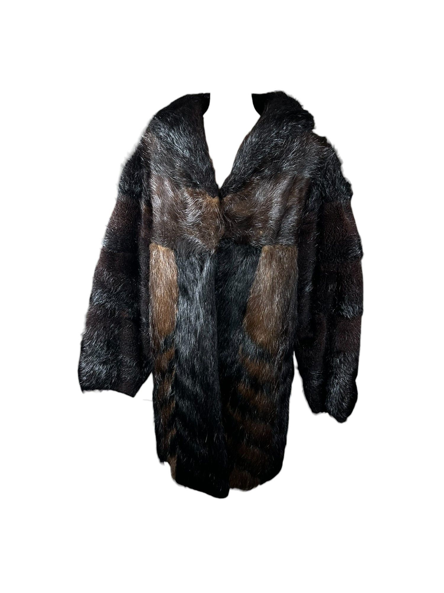 Vintage 80s Vintage Faux Fur Long Coat Avant Garde Size M / US 6-8 / IT 42-44 - 1 Thumbnail