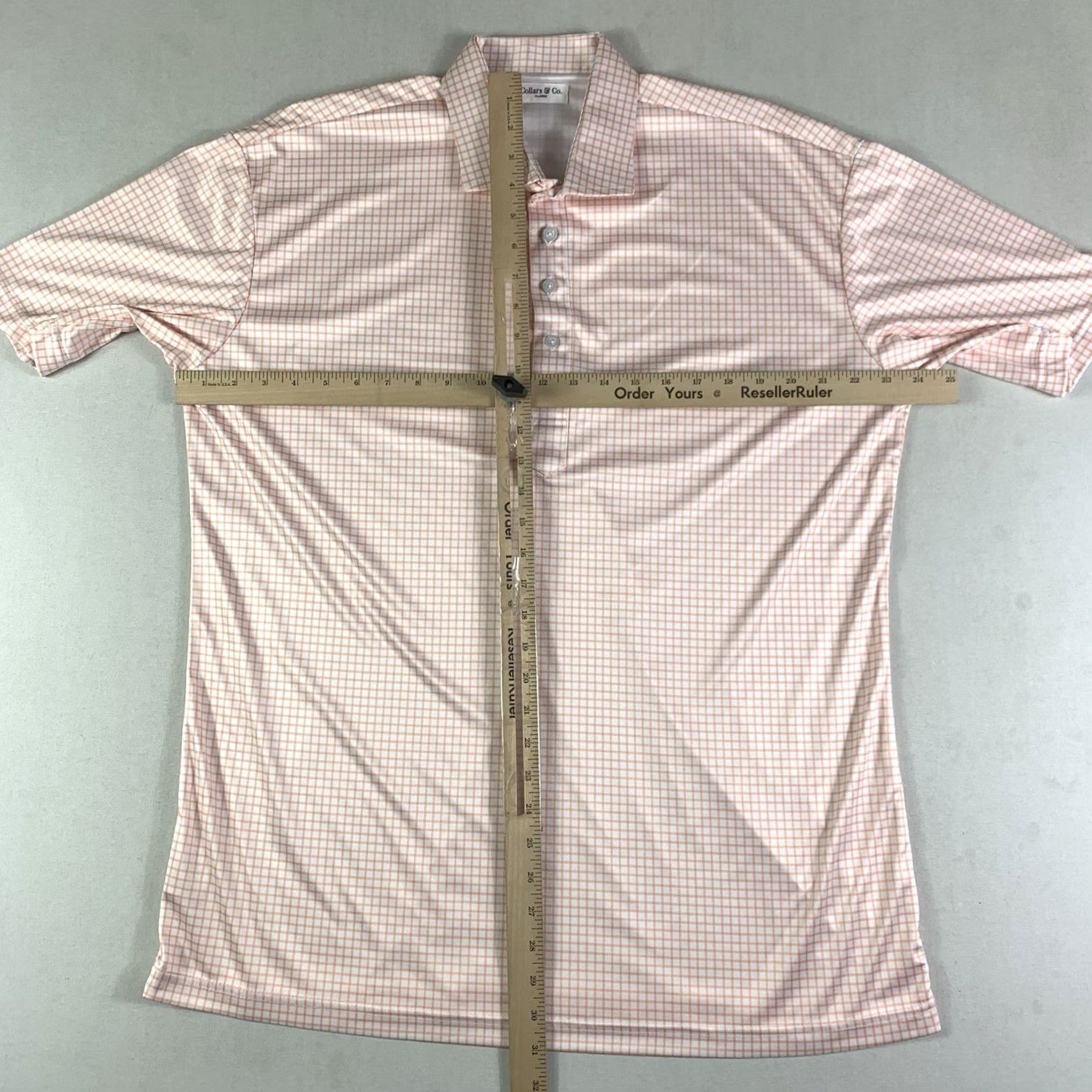 Vintage Collars & Co. Polo Shirt Mens XL White orange check squared Short sleeve Size US XL / EU 56 / 4 - 3 Thumbnail