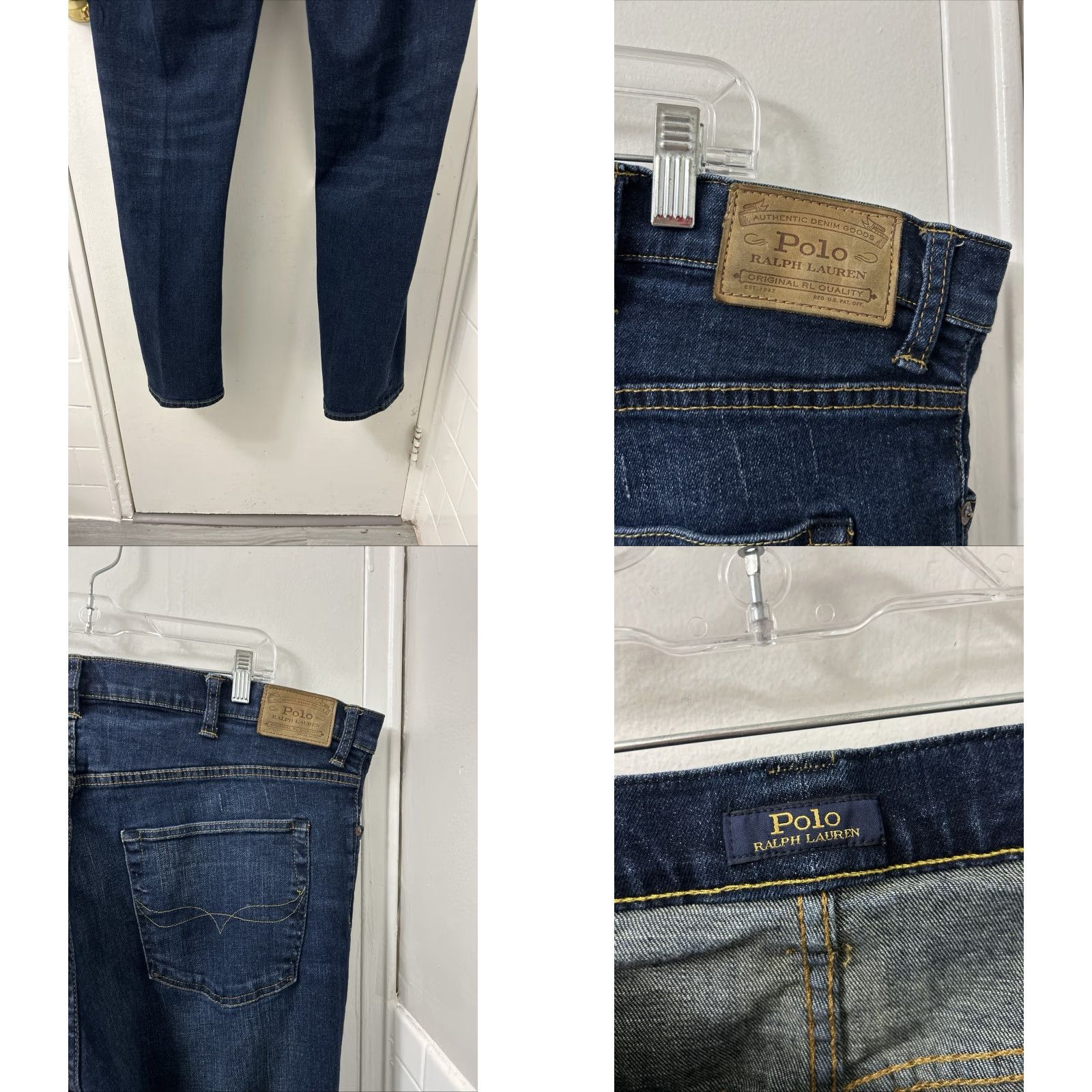 Polo Ralph Lauren VTG Polo Ralph Lauren Jeans Mens 42x32 Hampton Relaxed Straight Denim Blue 5-Pocket Logo Button Size US XL / EU 56 / 4 - 8 Thumbnail