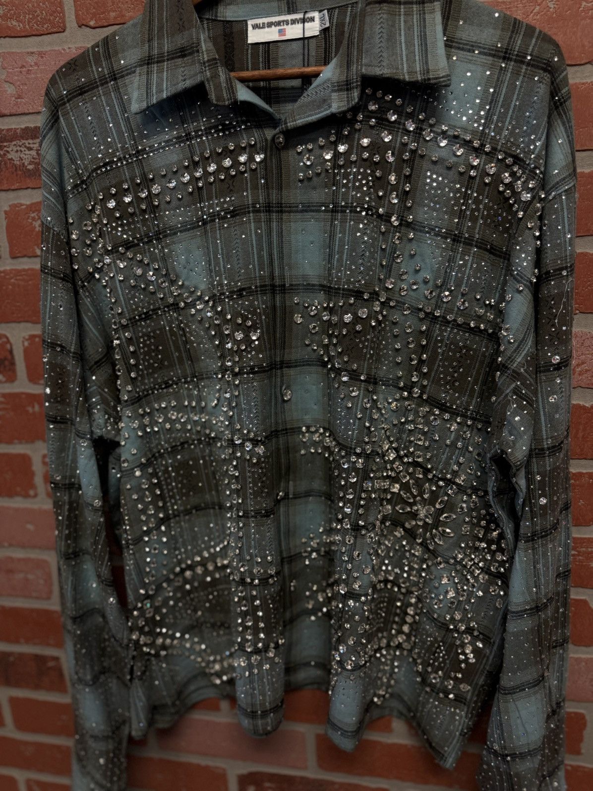 Vale Valley Crystal Flannel Long Sleeve Stones Size XXL (NEW) 💎 Size US XXL / EU 58 / 5 - 6 Thumbnail