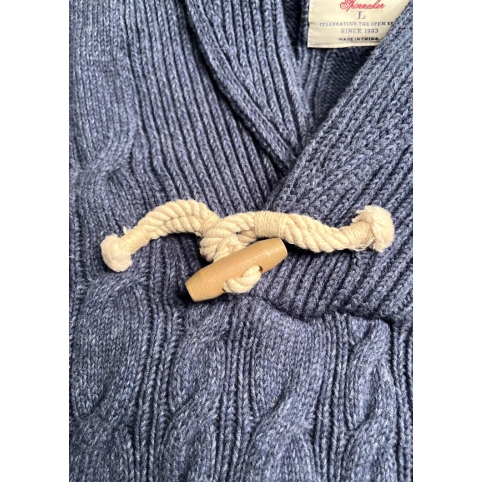 Nautica Nautica Blue SWEATER fisherman Spinnaker Cableknit Nautical Flags cowl neck Men Size US L / EU 52-54 / 3 - 4 Thumbnail