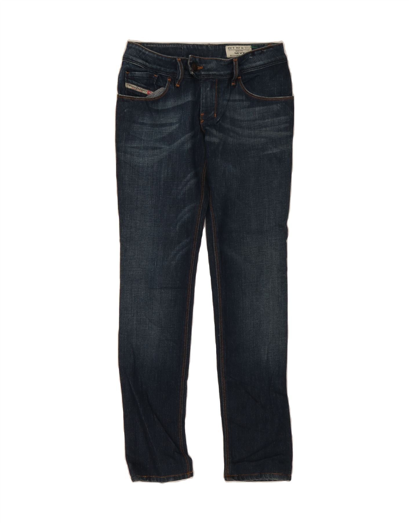 Diesel Womens Nevy Straight Jeans W24 L32 Blue Cotton Size 42" / US 20 - 1 Thumbnail