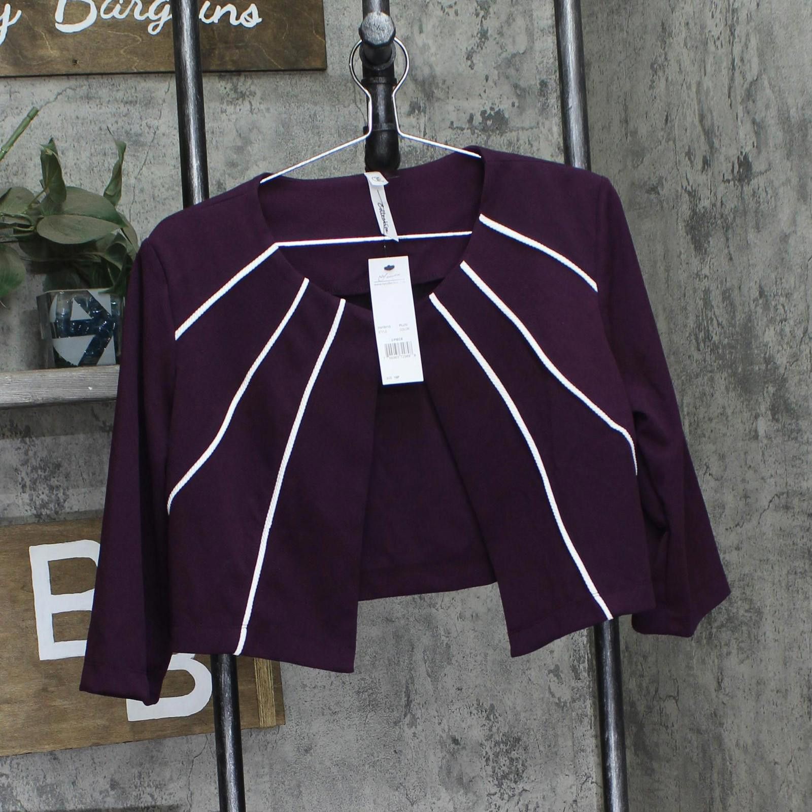 Other Nwt Ny Collection Set With Jacket Plum Purple / White 10p Size L / US 10 / IT 46 - 2 Thumbnail