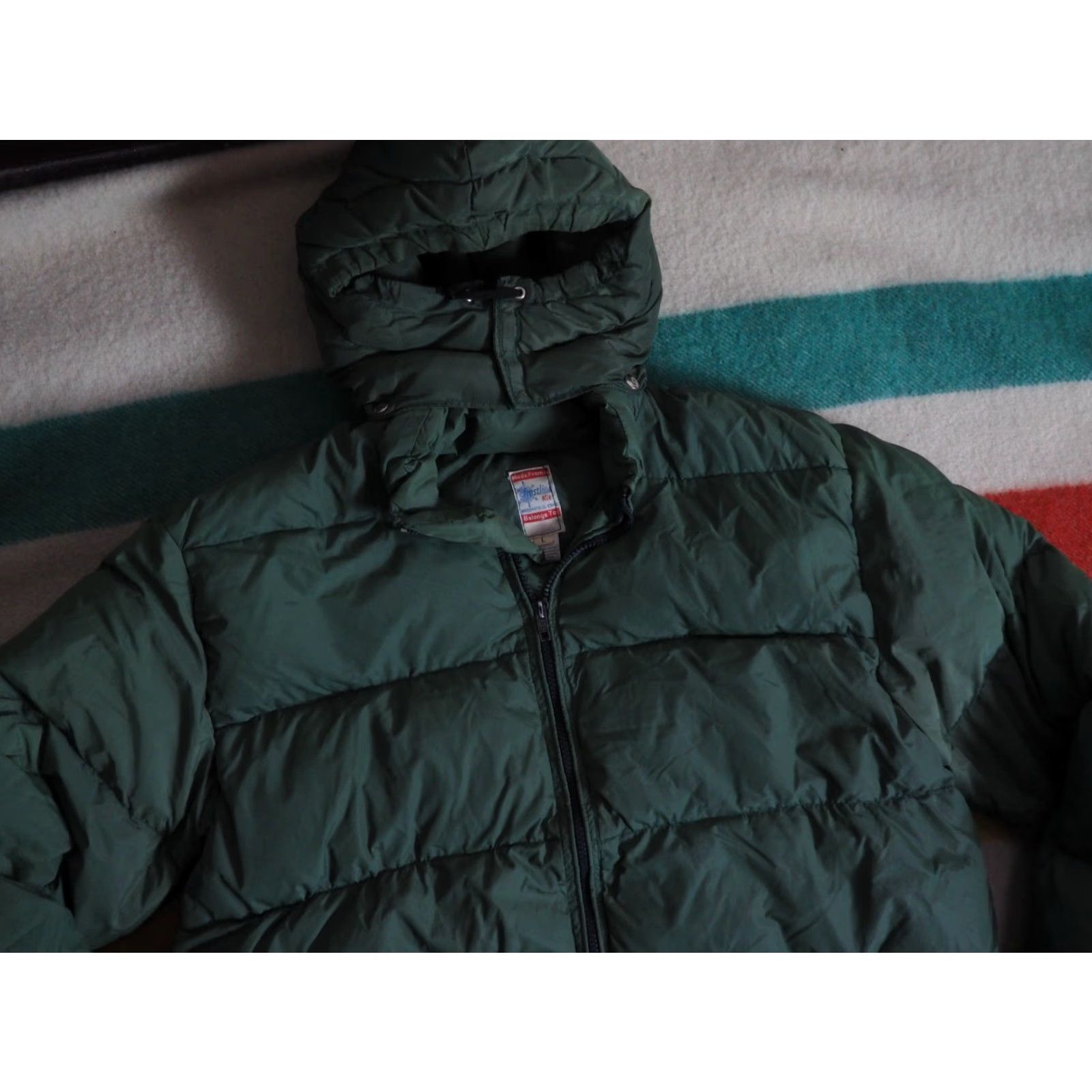 Vintage VINTAGE Frostline Kit Jacket Outdoor Hooded 70s Zip Down Goose Down Forest Green Mens L Size US L / EU 52-54 / 3 - 5 Thumbnail