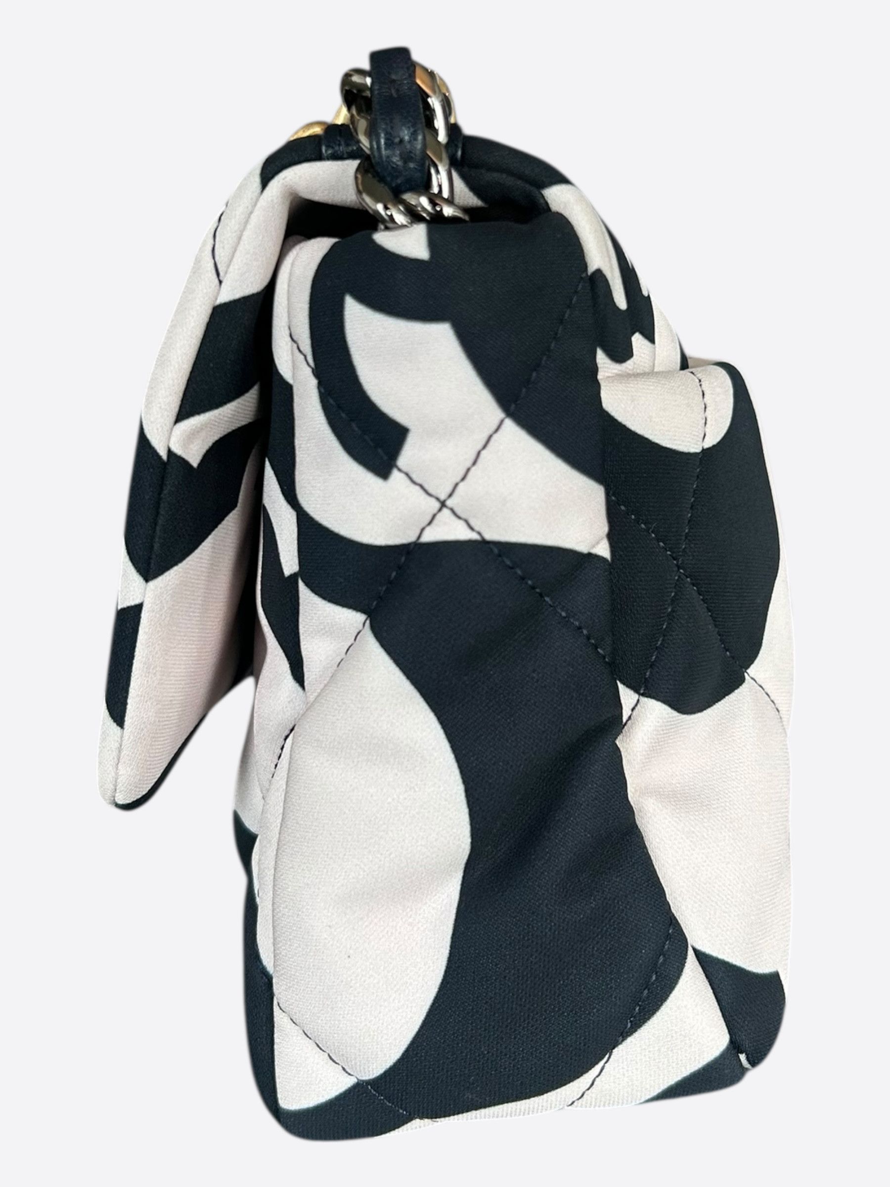 Chanel Chanel Black & White CC Fabric Medium 19 Flap Bag Size ONE SIZE - 4 Thumbnail