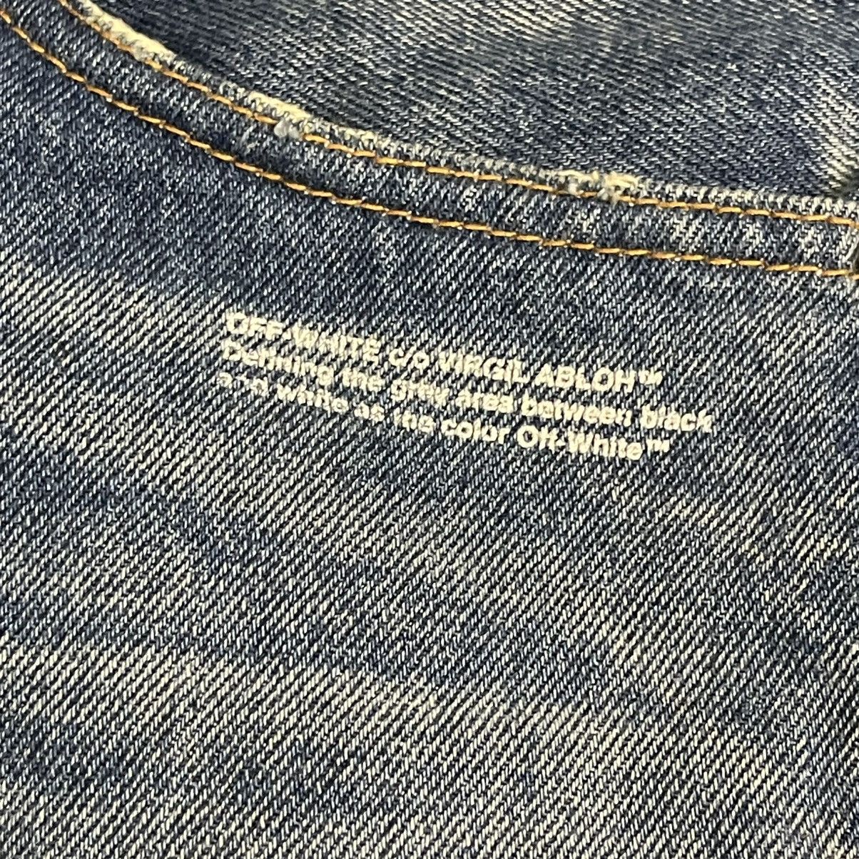 Off-White Off-White Diag Pocket Slim Jeans Medium Blue White Size US 29 - 5 Thumbnail