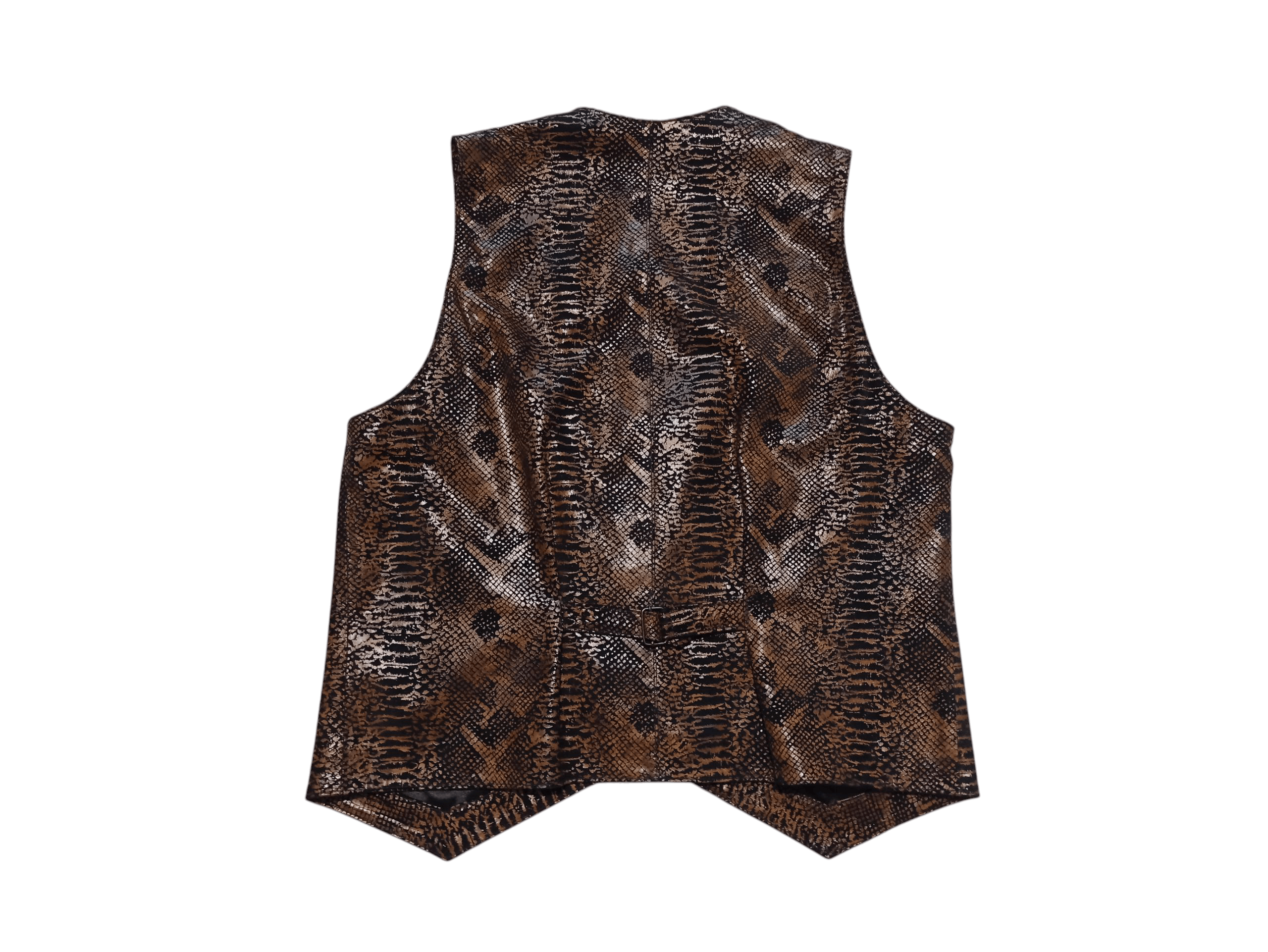Designer Rare Bauza Fontana Snake Print Leather Vest Skirt Set Size 34" / US 12 / IT 48 - 8 Thumbnail