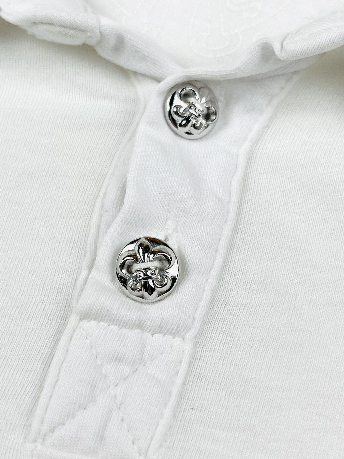 Chrome Hearts Chrome Hearts Rhodium Silver Button Horseshoe Polo Shirt Size US L / EU 52-54 / 3 - 4 Thumbnail