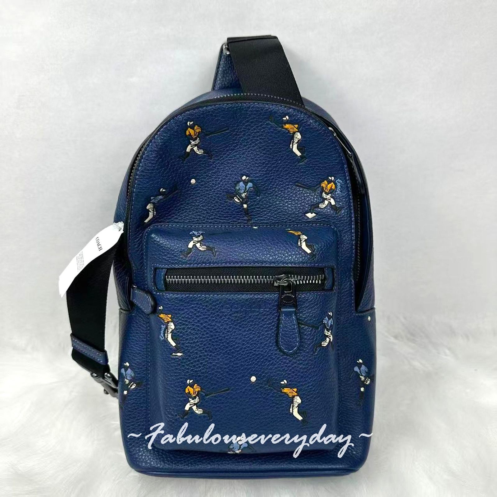 Coach Coach MENS West Pack Baseball Print Leather/Deep Blue Sports Size ONE SIZE - 1 Thumbnail