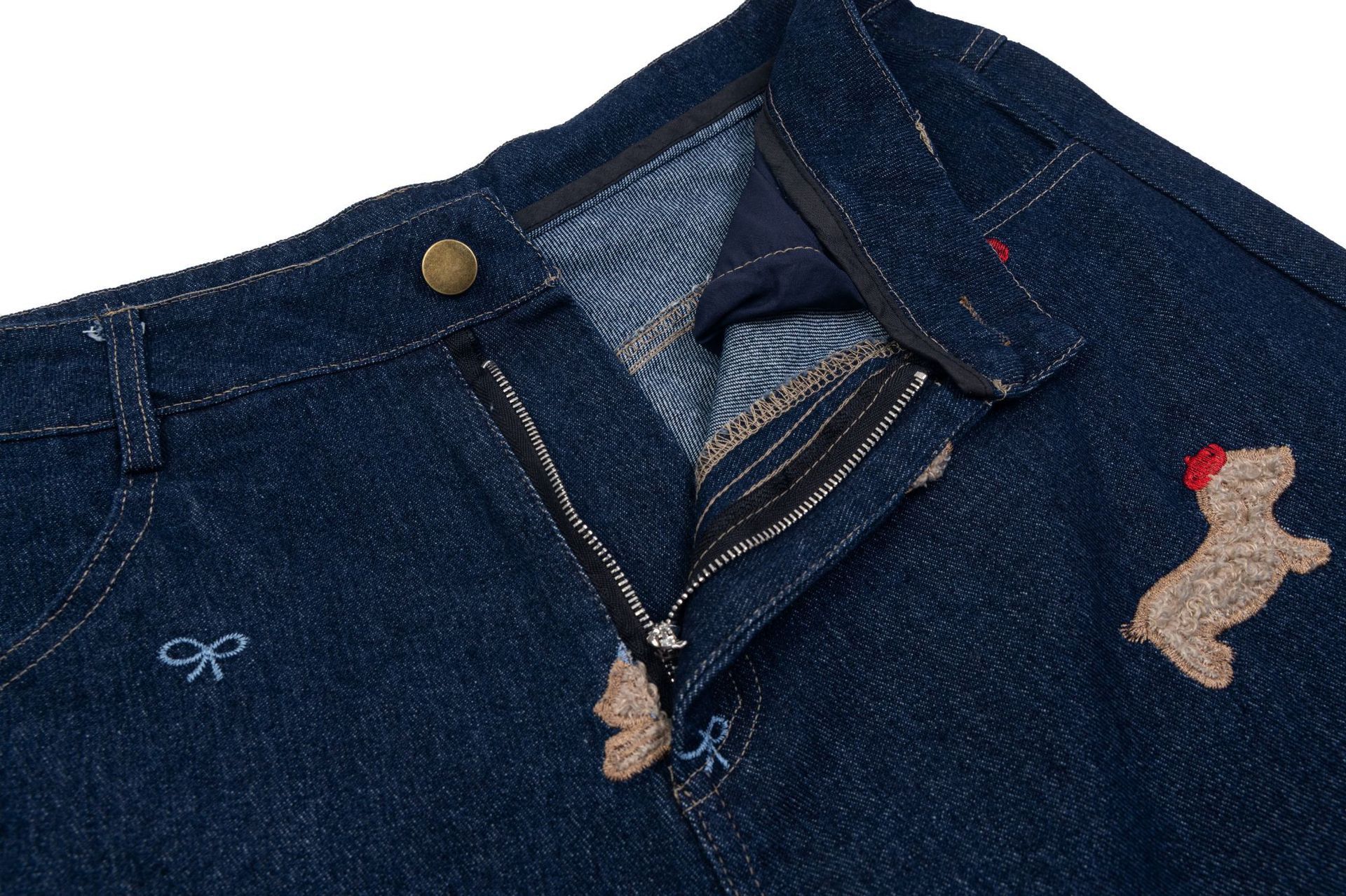 Jean American retro dachshund embroidered straight jeans for men Size US 32 / EU 48 - 4 Thumbnail