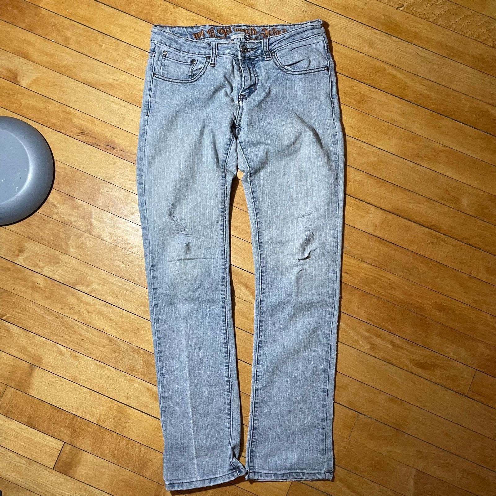 Vintage 90s Not Of This World Jesus Denim Womens Pants 28 Size 28" / US 6 / IT 42 - 2 Thumbnail