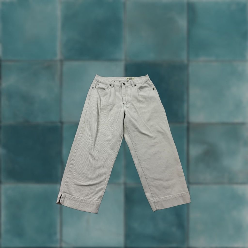 Eddie Bauer VINTAGE Eddie Bauer Pants Womens 10 Beige Flat Front Straight Leg 5 Pockets 90s Size 32" / US 10 / IT 46 - 1 Thumbnail