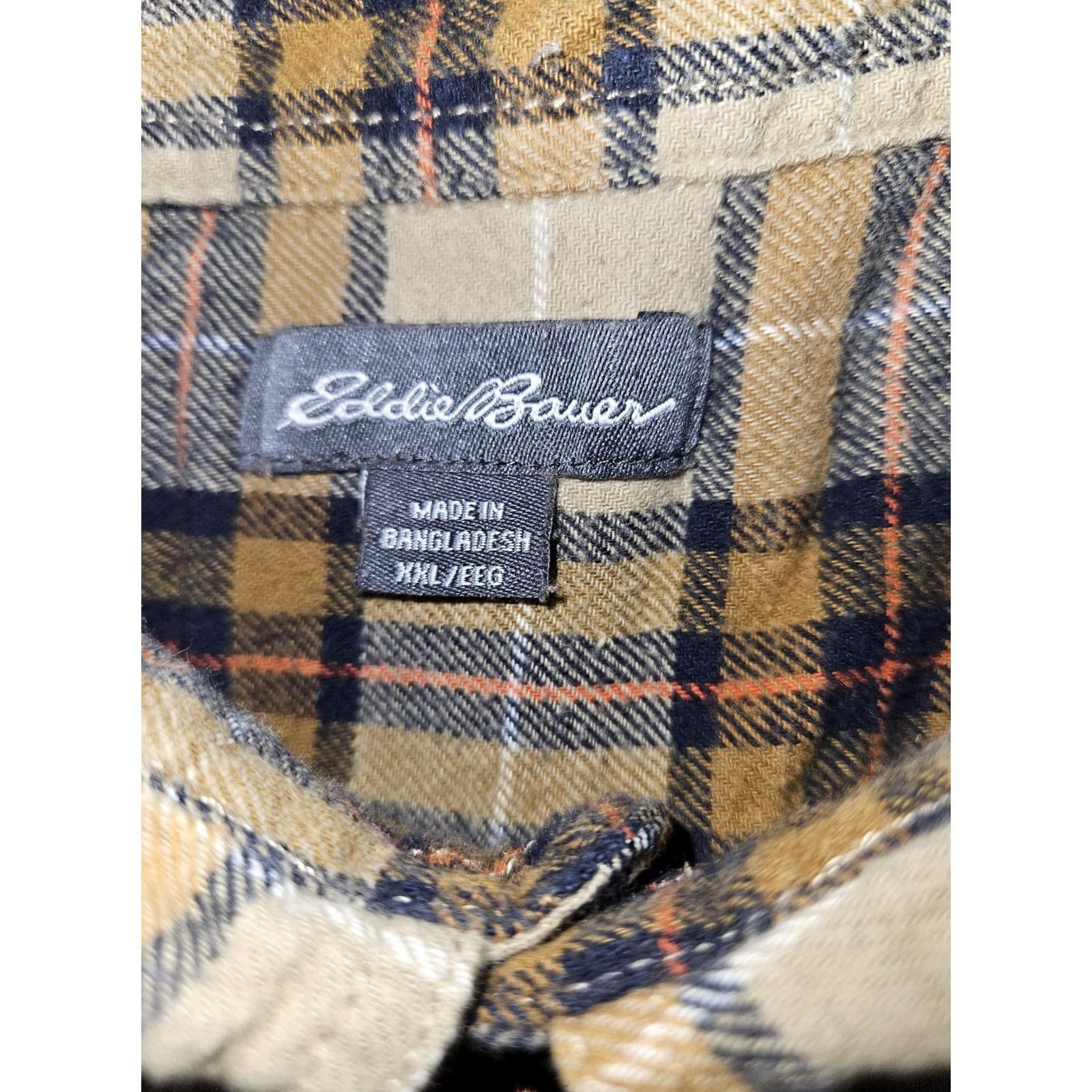 Eddie Bauer Eddie Bauer Shirt Mens 2XL Beige Plaid Flannel Button Front Long Sleeve Casual Size US XXL / EU 58 / 5 - 2 Thumbnail