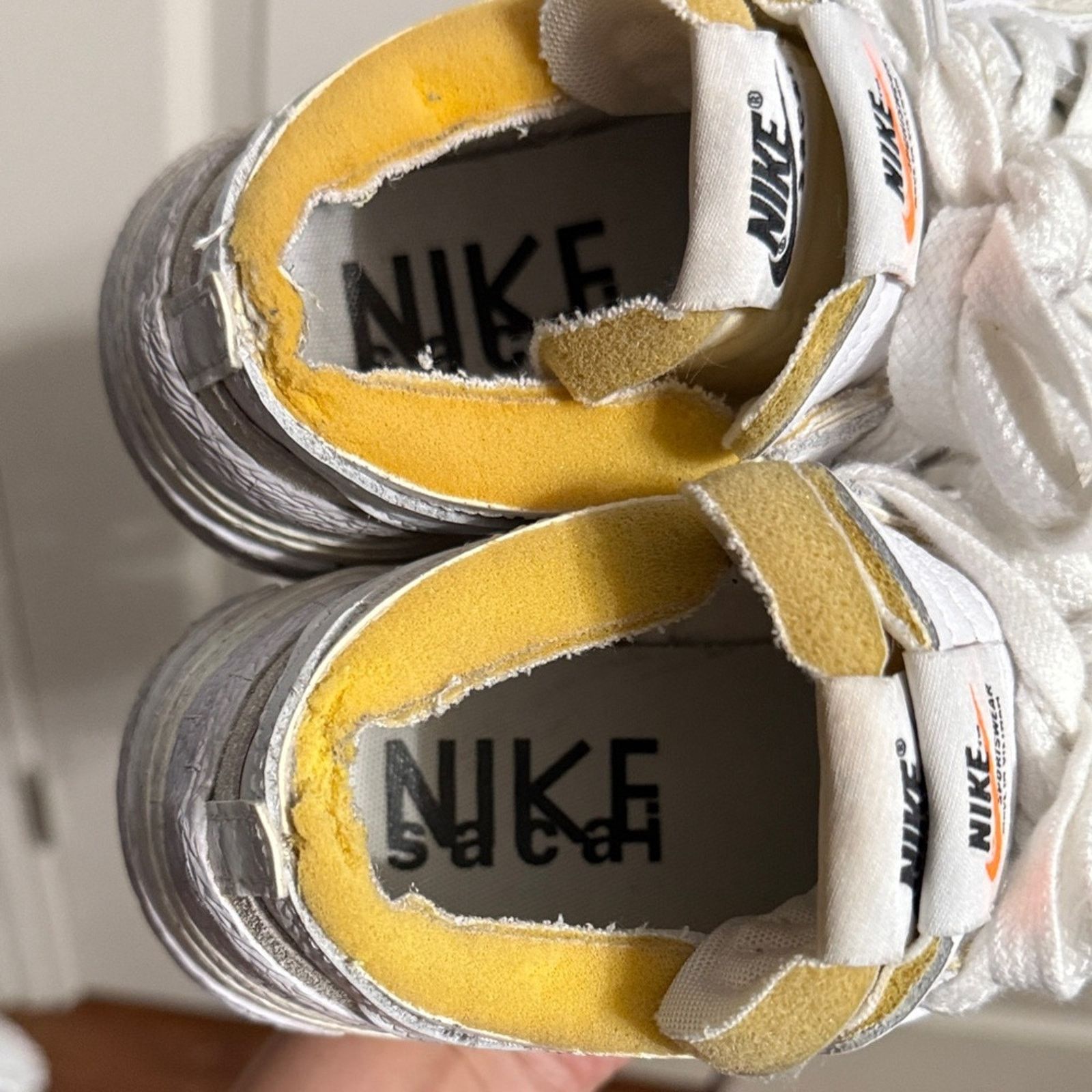 Nike Nike Blazer Low x Sacai White Patent Leather Sneakers Size US 6 / EU 39 - 5 Thumbnail