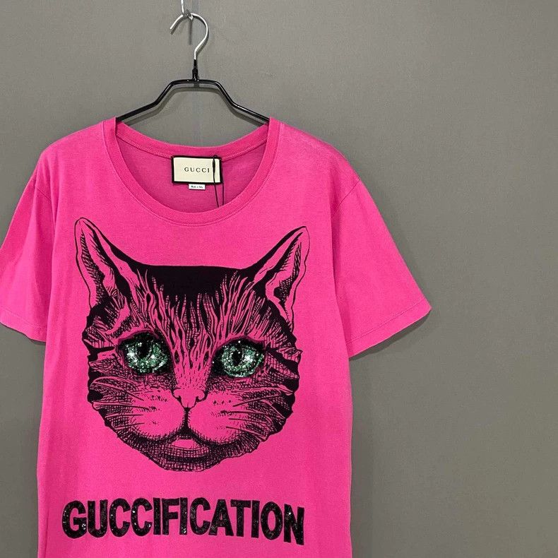 Gucci Gucci Pink kitten short sleeves Size S / US 4 / IT 40 - 2 Thumbnail