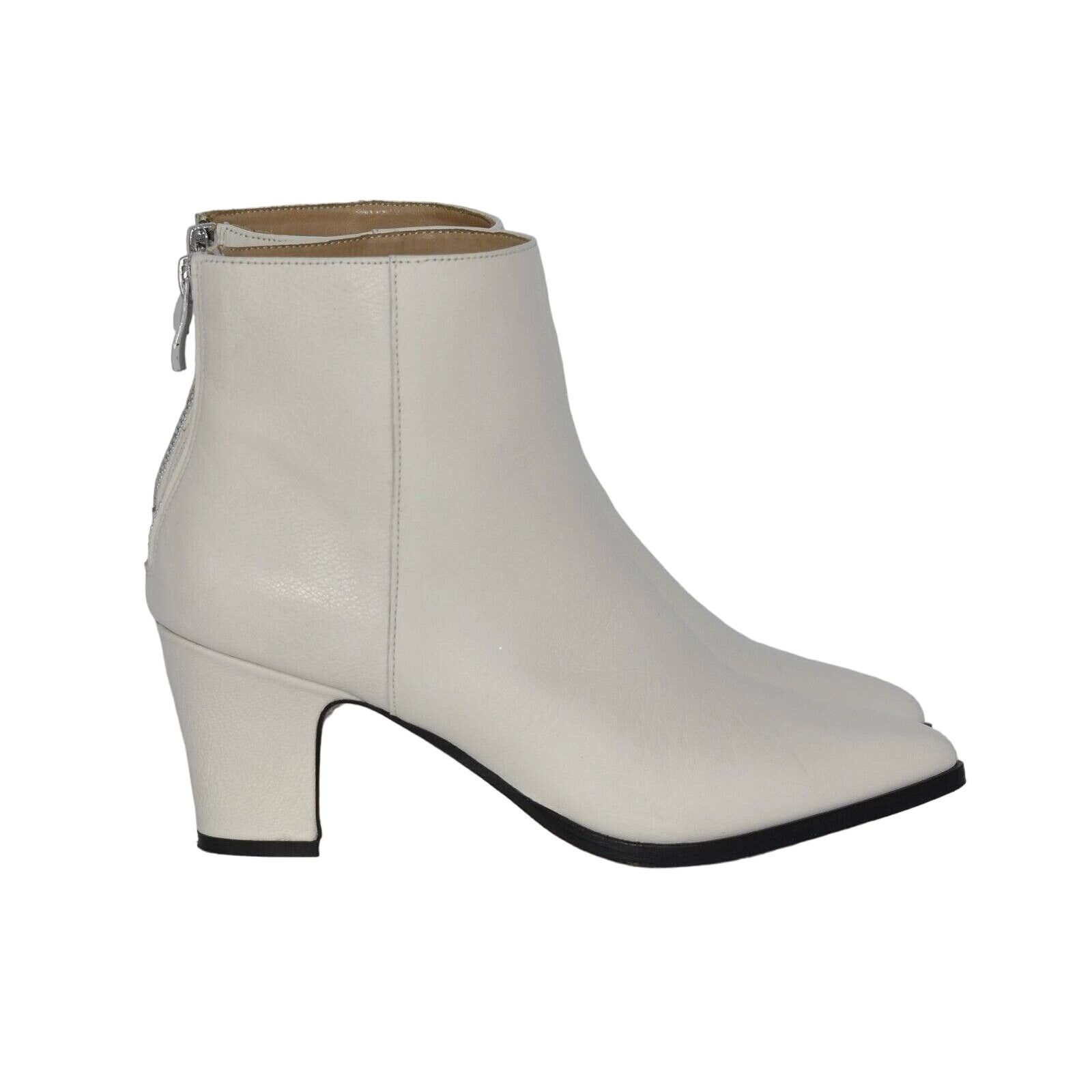 Bill Blass BILL BLASS Payton White Goat Leather Bootie Shoes Sz 6 $228 Size US 6 / IT 36 - 2 Thumbnail