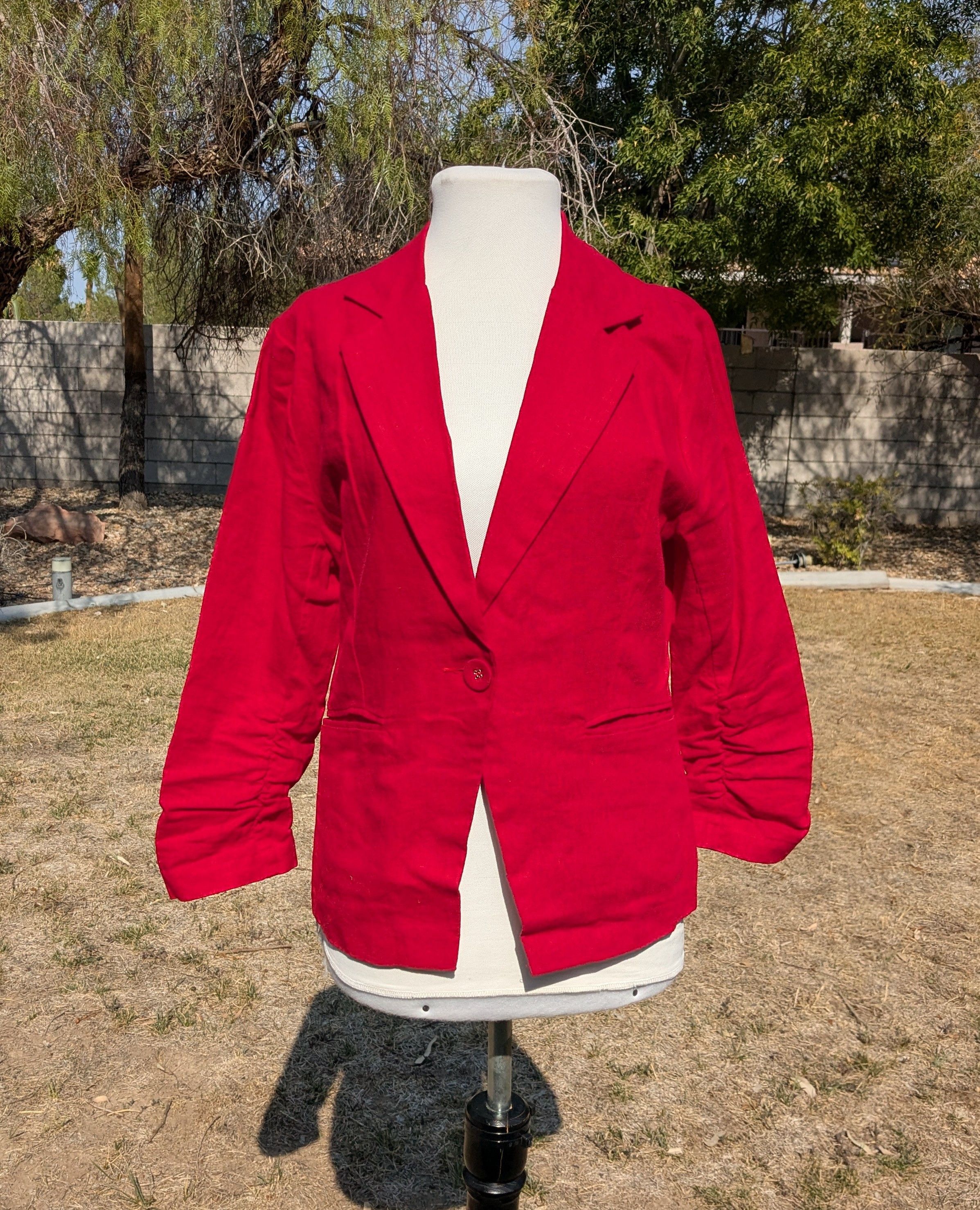 Other Scarlet Last Kiss Linen/Rayon 1-Button Blazer Jacket Top EUC Size L / US 10 / IT 46 - 1 Thumbnail