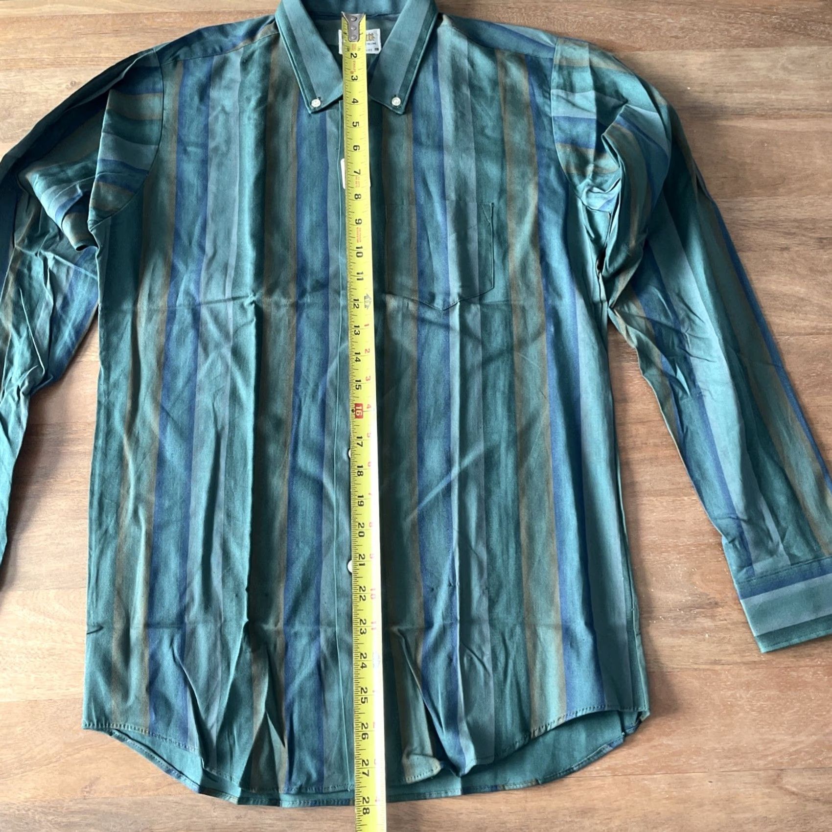 Vintage VINTAGE Ely & Walker Shirt Mens 18 Slim Fit Cotton 1950s Green Rockabilly Button-Front Long Sleeve Size US XXL / EU 58 / 5 - 6 Thumbnail