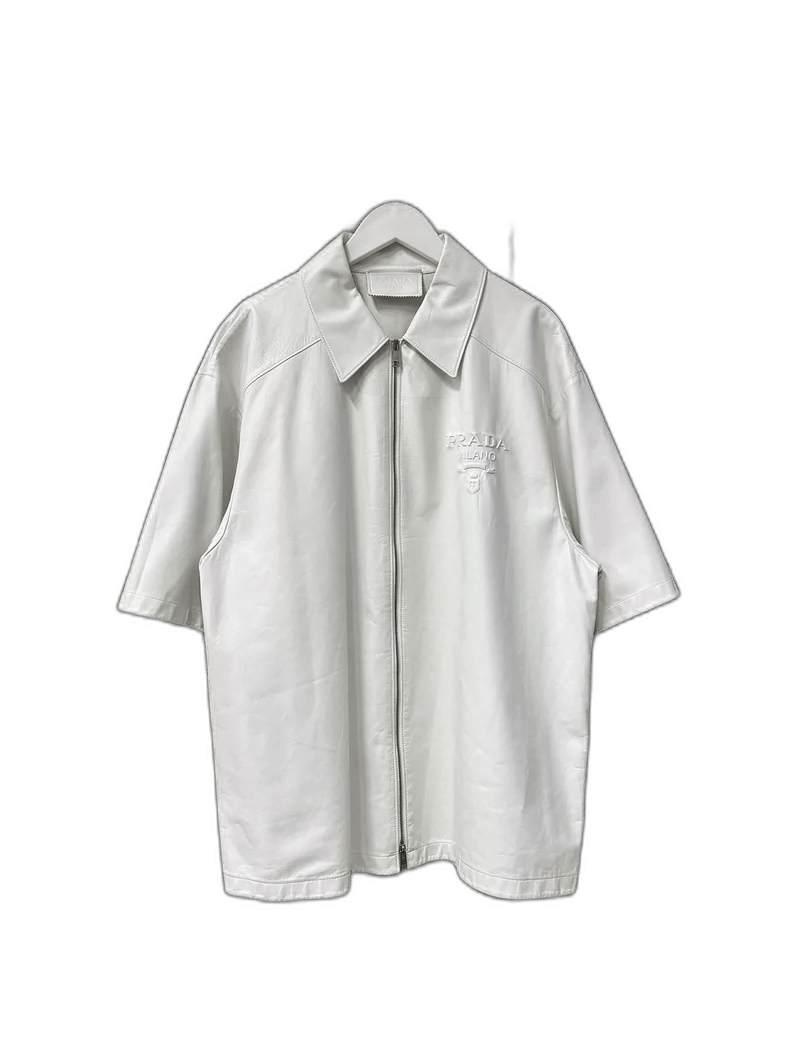 Prada Short Sleeve Leather Jacket Shirt -2505