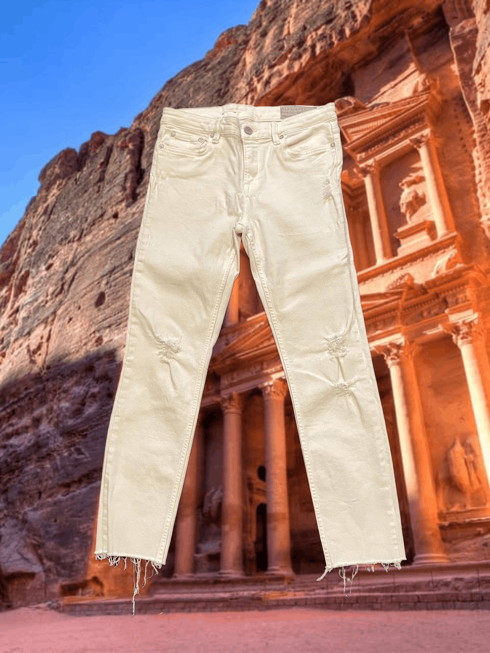 Allsaints Vintage Allsaints jeans white crazy Y2K streetwear Size US 28 / EU 44 - 1 Thumbnail