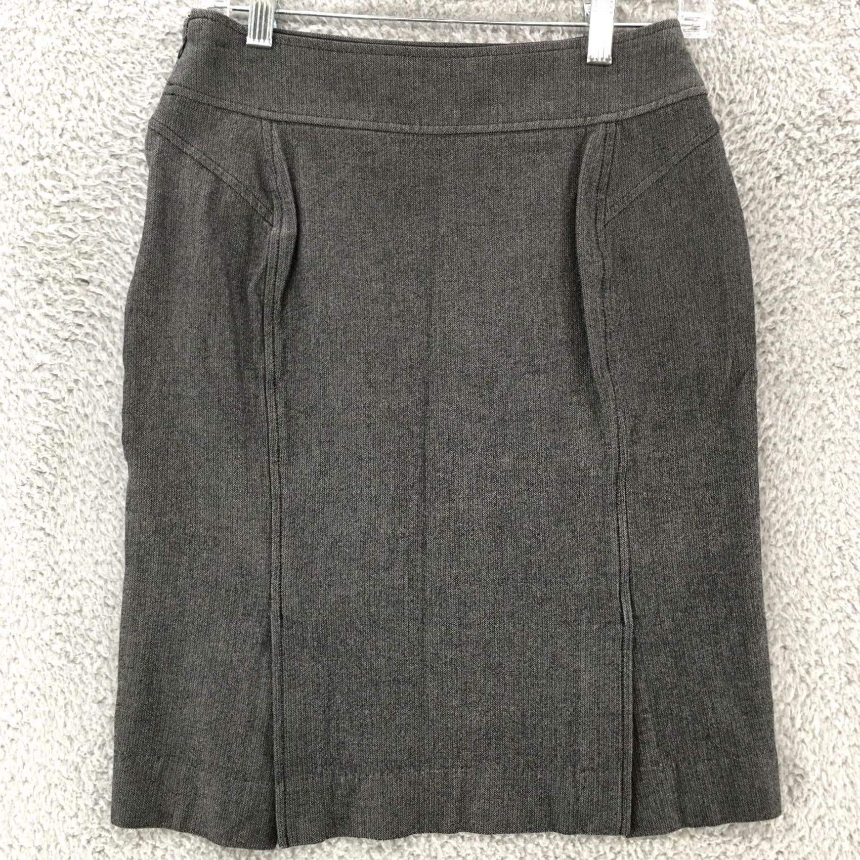 Banana Republic Banana Republic Stretch Straight & Pencil Skirts Womens 4 Gray Pleated Front Skirt Knee Length Womens 4 Gray Vintage No Size 27" / US 4 / IT 40 - 5 Thumbnail