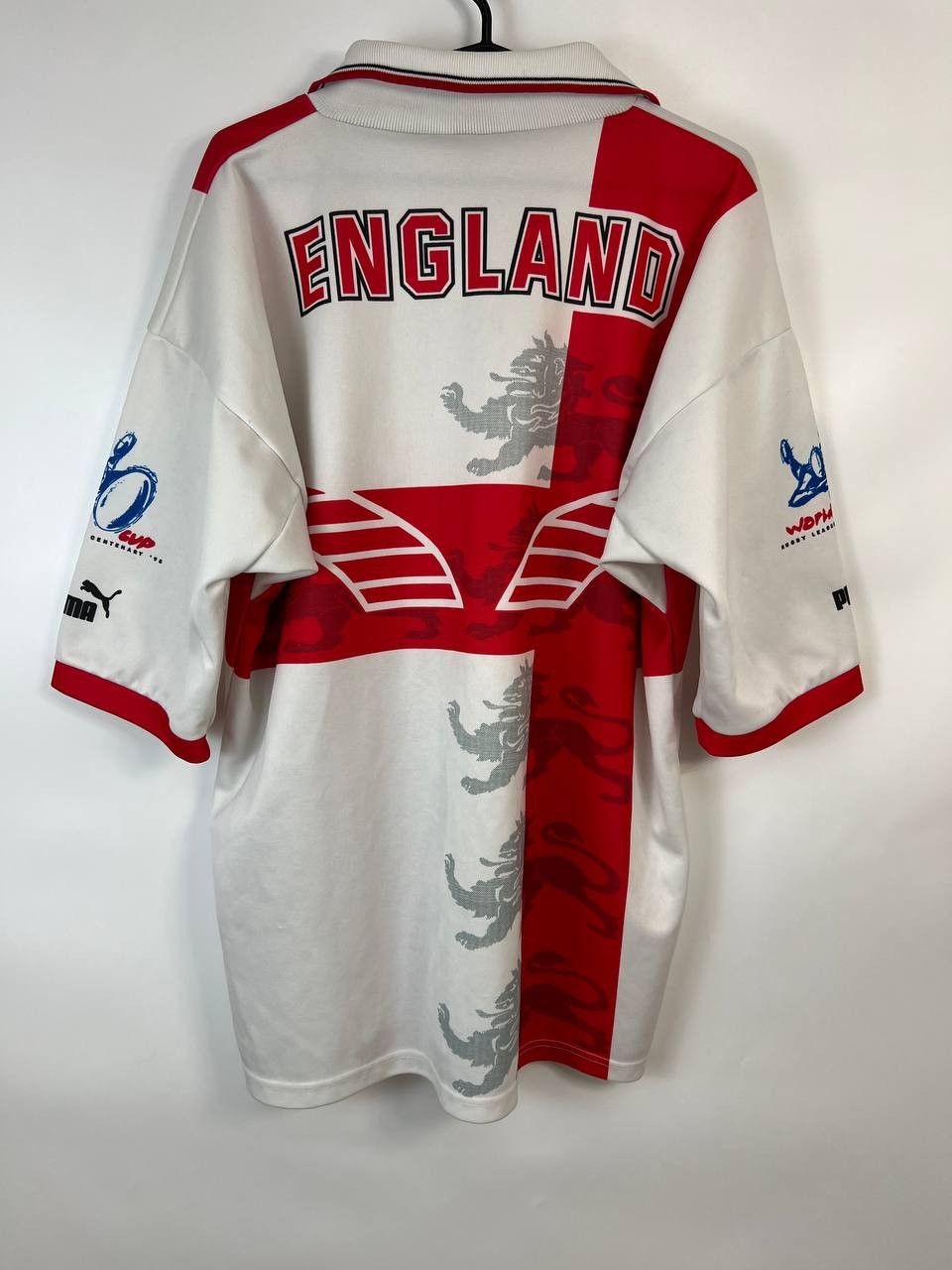 Puma Vintage PUMA 1995 ENGLAND Rugby League WORLD CUP Rugby Shirt Size US XL / EU 56 / 4 - 4 Thumbnail