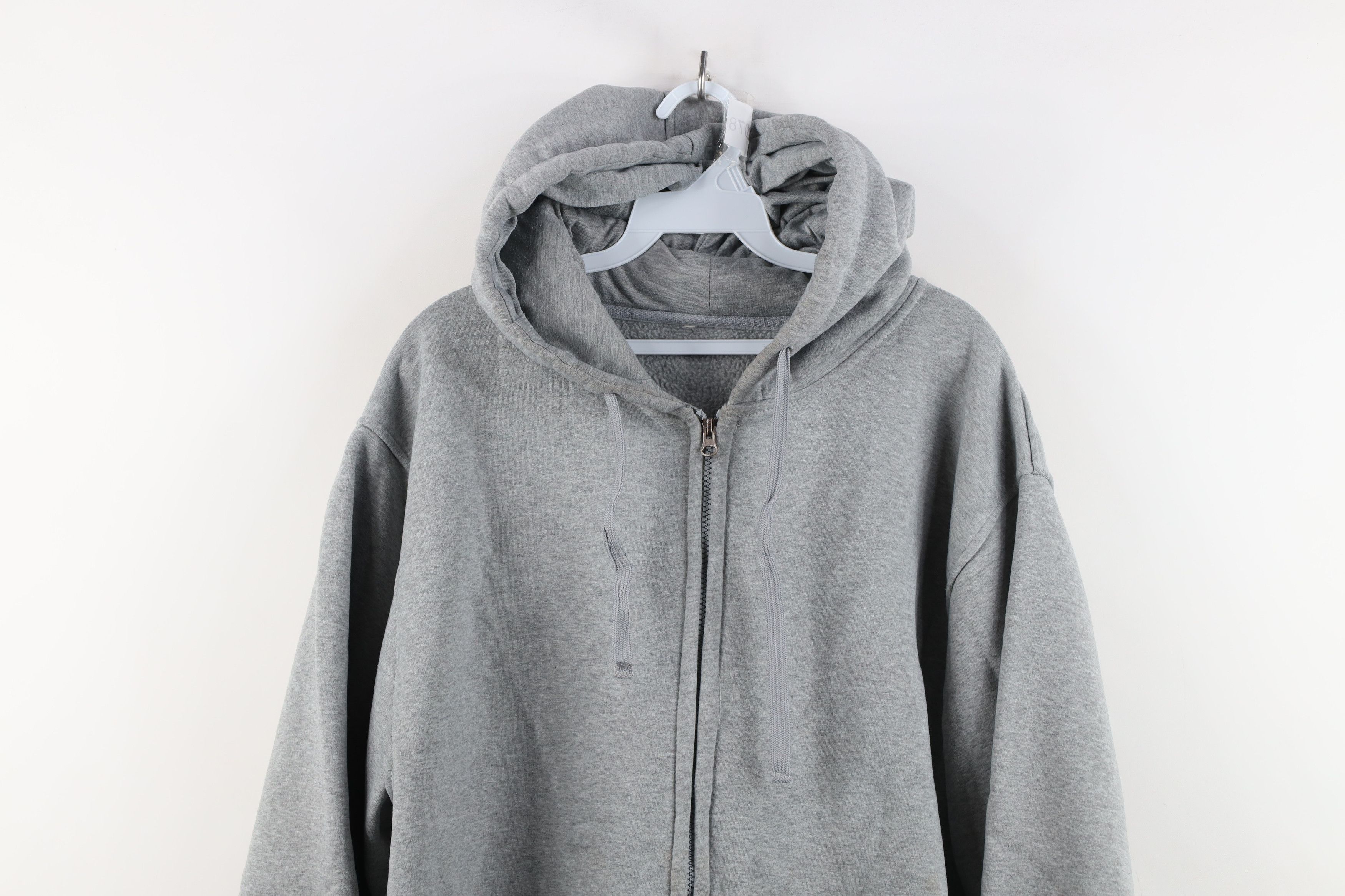 Vintage Vintage 90s Y2K Streetwear Full Zip Hoodie Sweatshirt Gray Size US XXL / EU 58 / 5 - 2 Thumbnail
