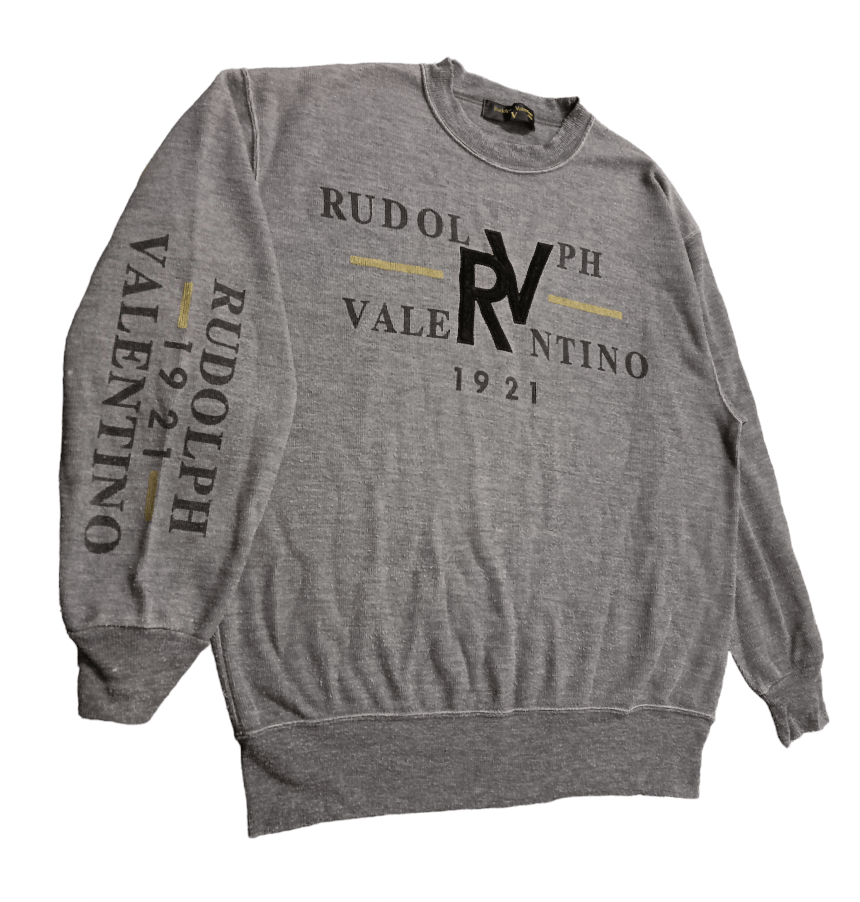 Designer Vintage Rudolph Valentino Big Logo Sweatshirt Size US S / EU 44-46 / 1 - 2 Thumbnail