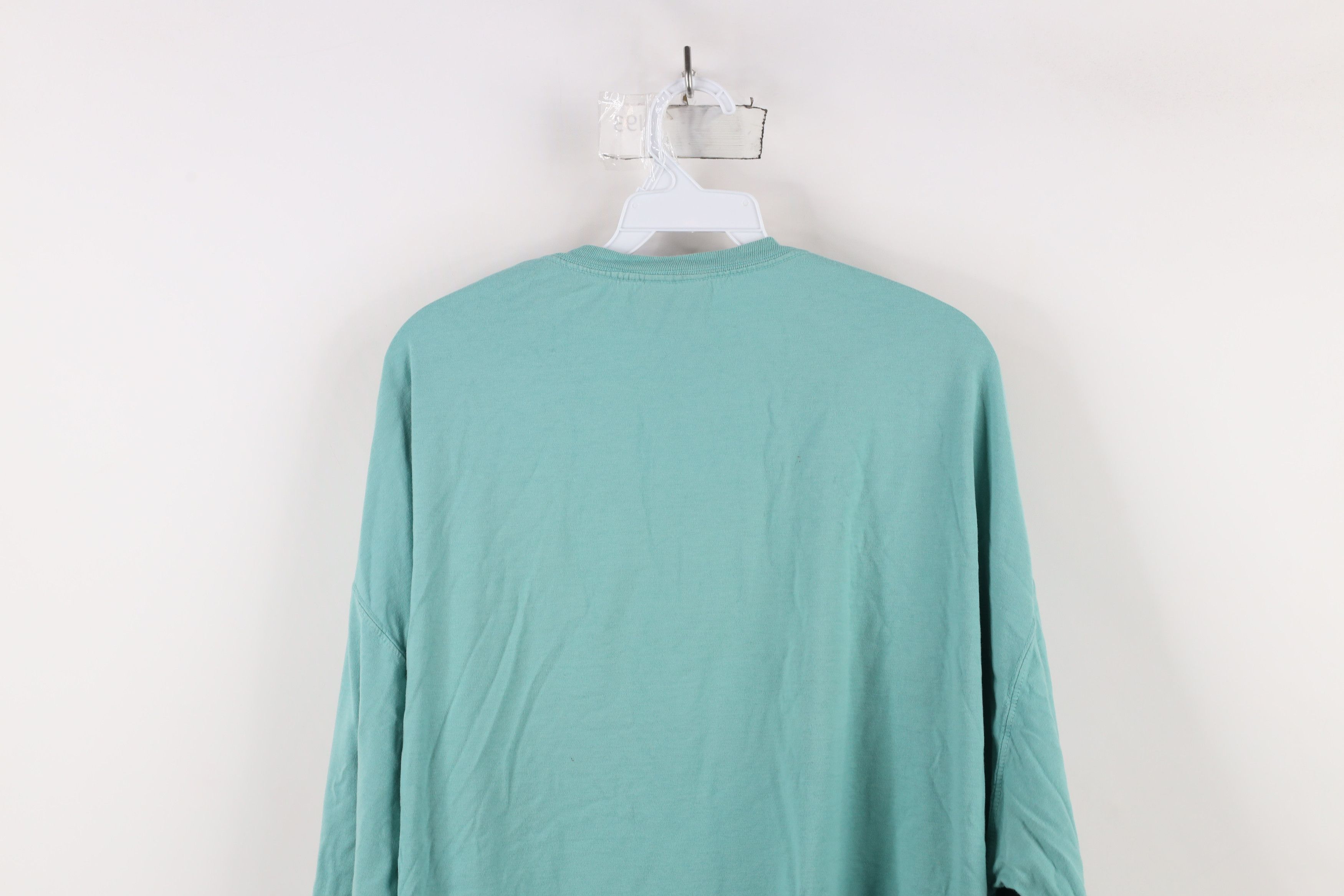 Vintage Vintage 90s Streetwear Blank Long Sleeve T-Shirt Teal Cotton Size US XXL / EU 58 / 5 - 10 Thumbnail