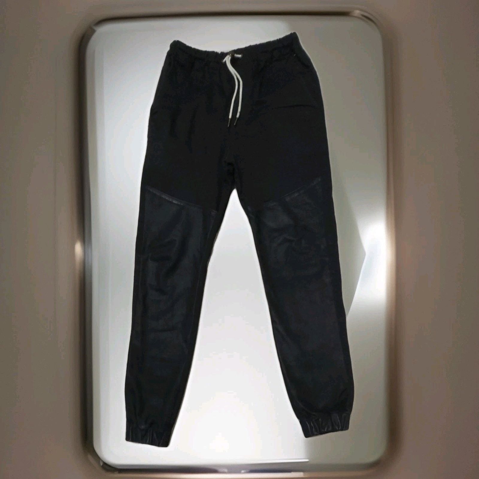 Zanerobe ZANEROBE Men's Black Leather Track Sureshot Jogger 30 $299 Size US 30 / EU 46 - 3 Thumbnail