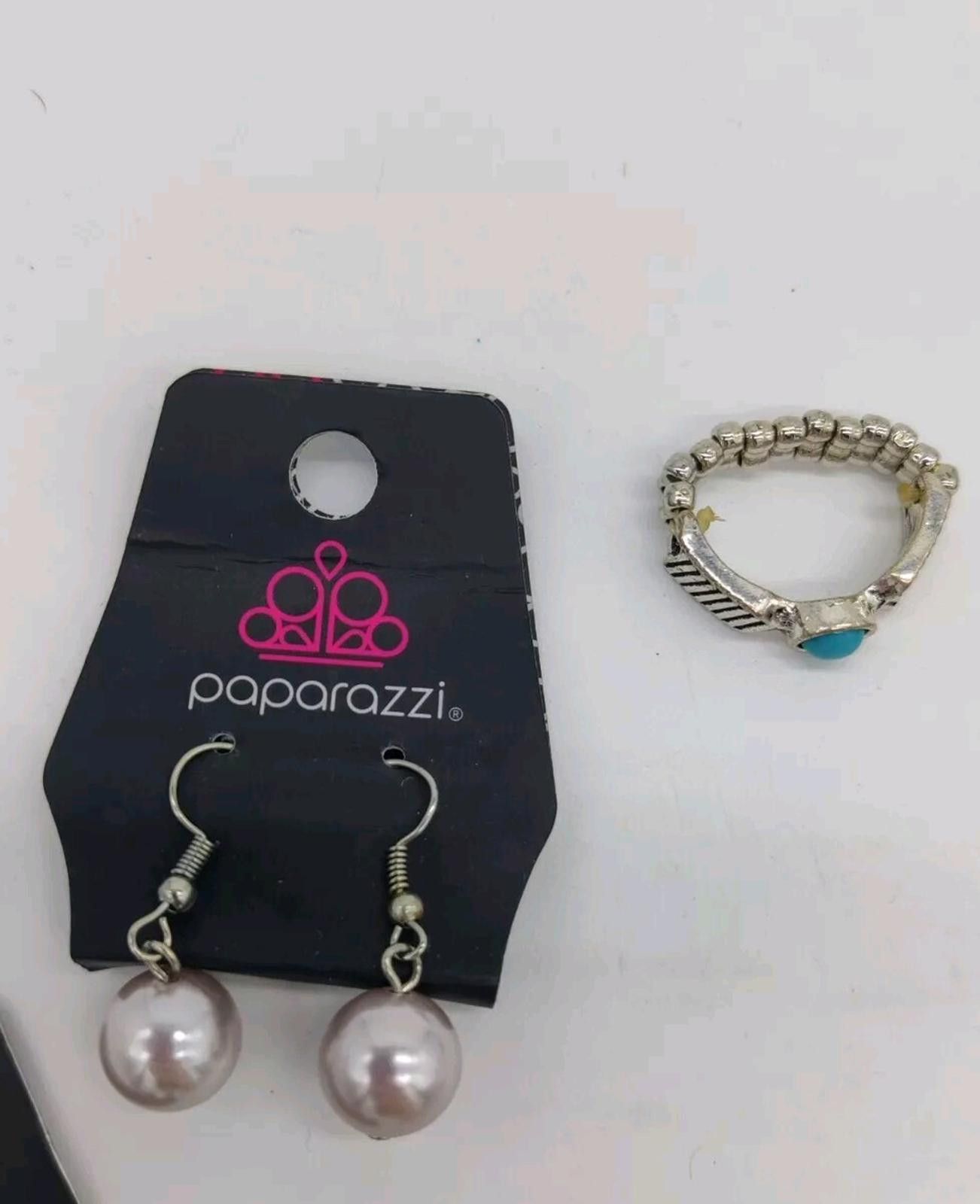 Other Paparazzi Jewelry Lot Necklace 3 Pairs Of Earrings Ring New Size ONE SIZE - 3 Thumbnail